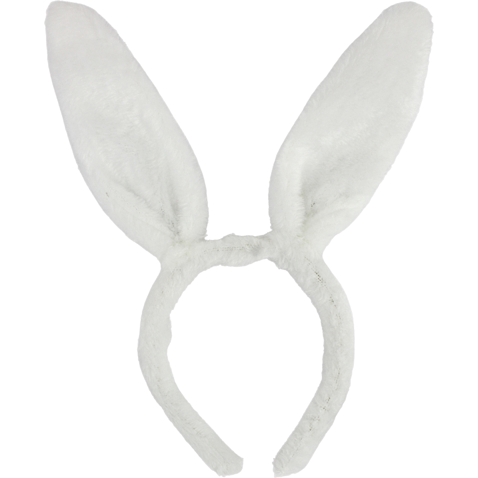 Plush White Bunny Ears Headband