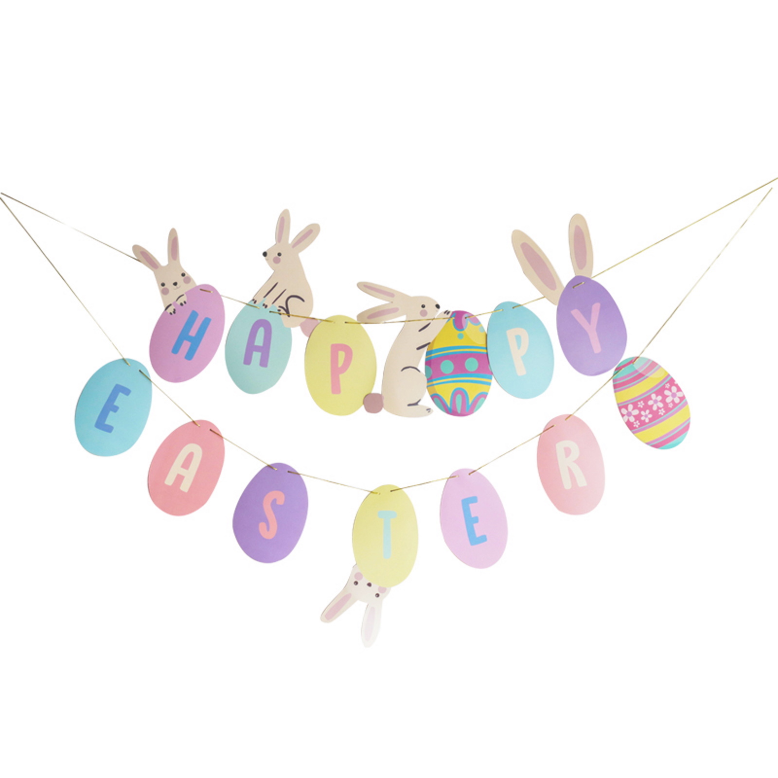 Eggs & Bunnies Happy Easter Banner