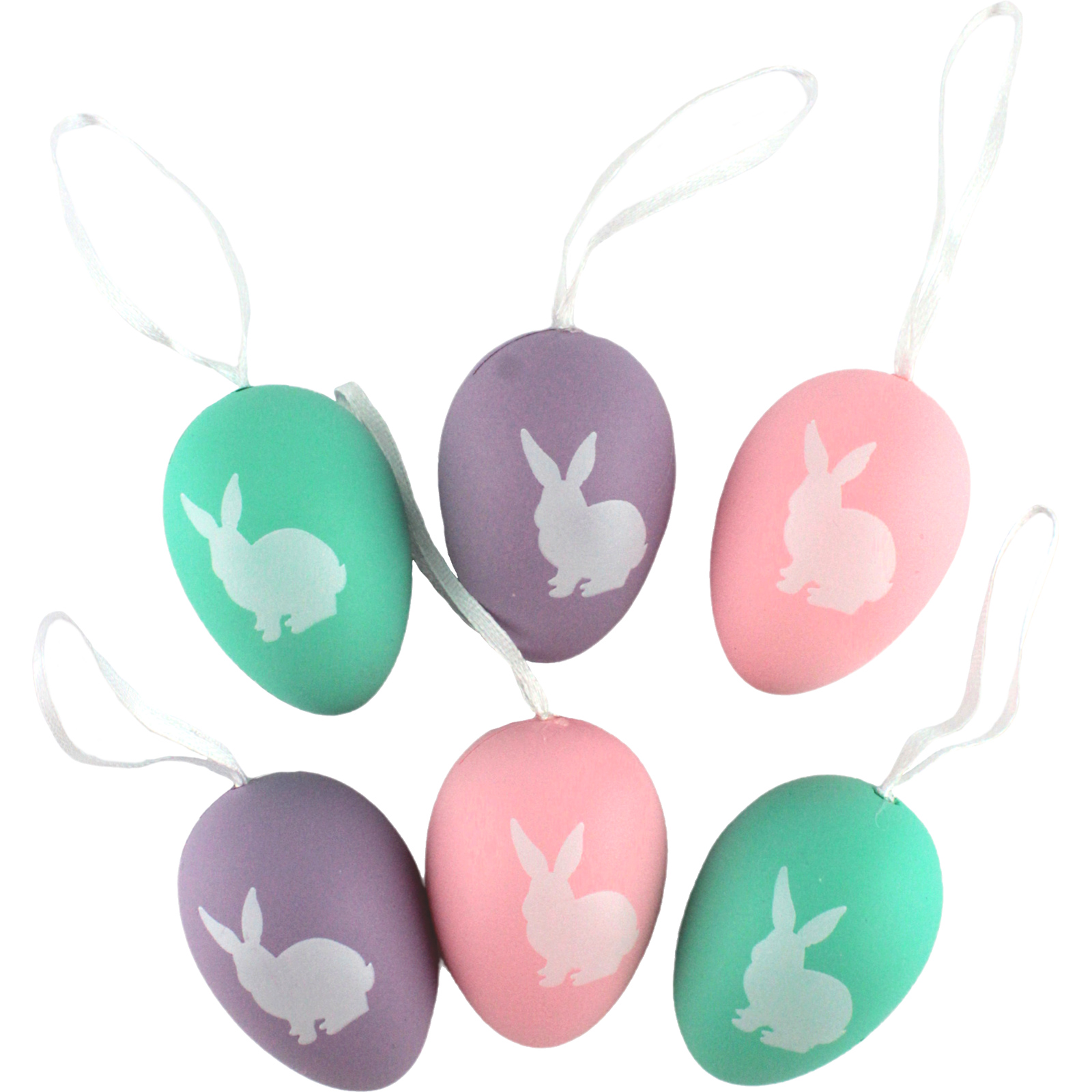 Easter Rabbit Hanging Egg Decorations (Pack of 6)