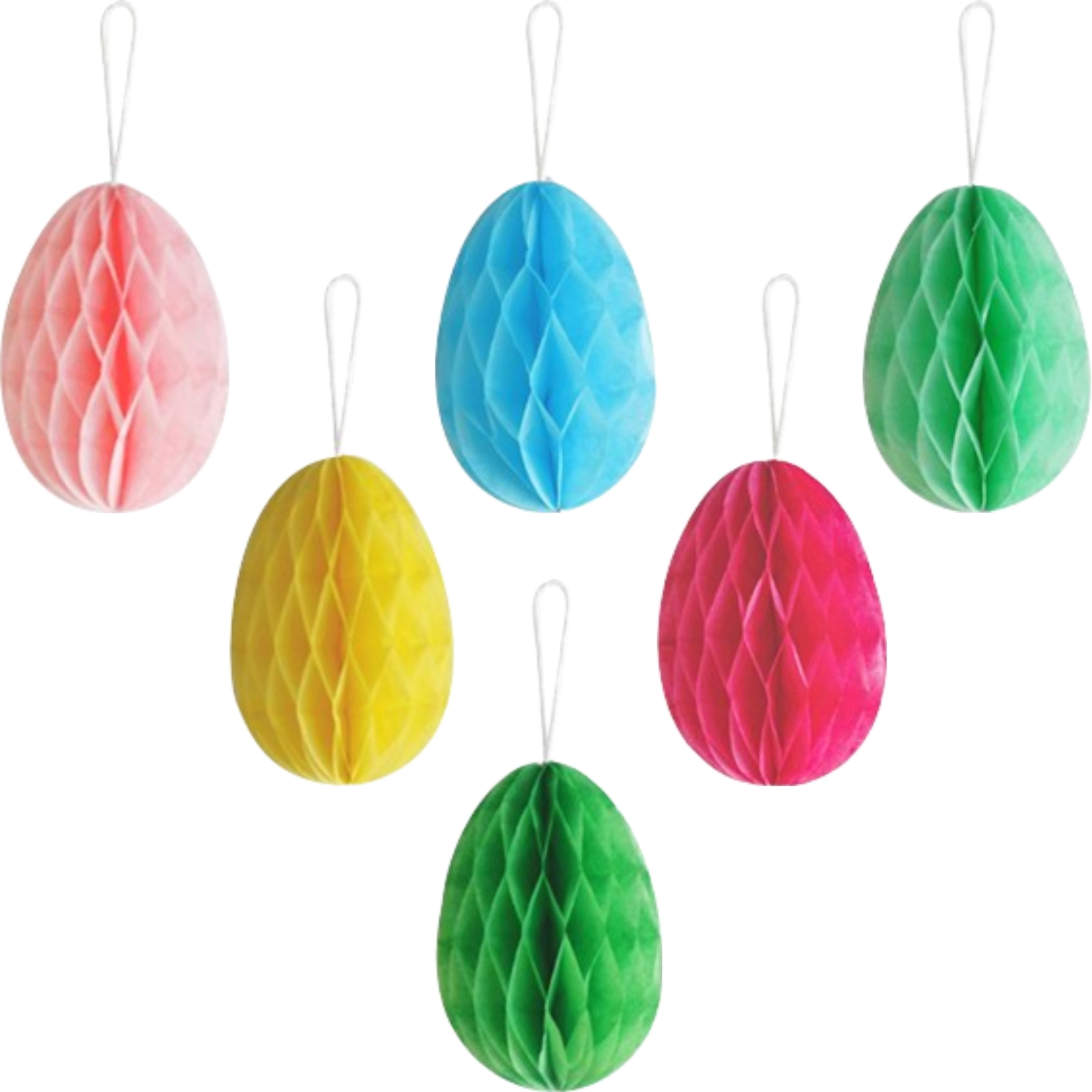 Mini Easter Egg Honeycomb Hanging Decorations Pack of 6 