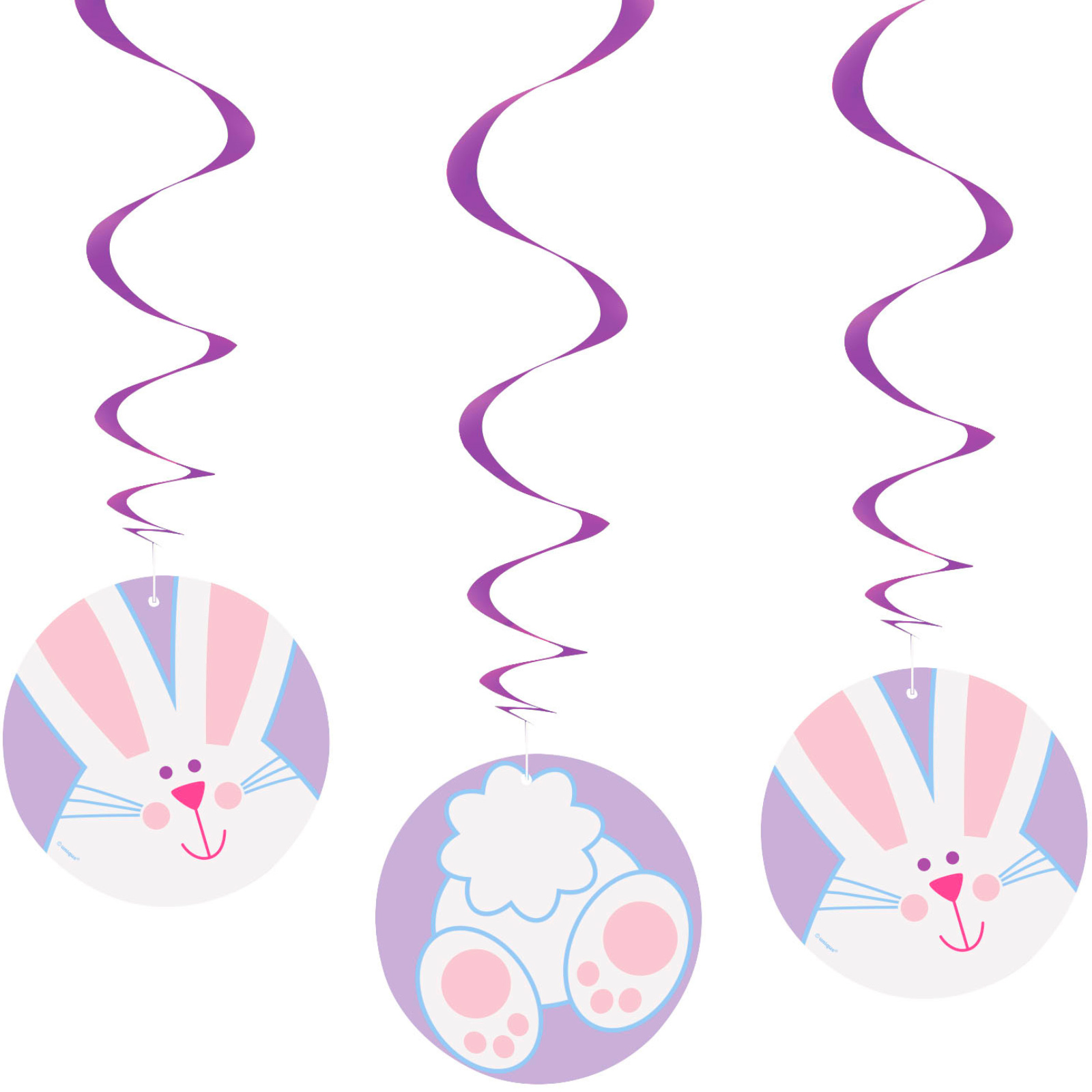 Easter Bunny Swirl Decorations (Pack of 3)