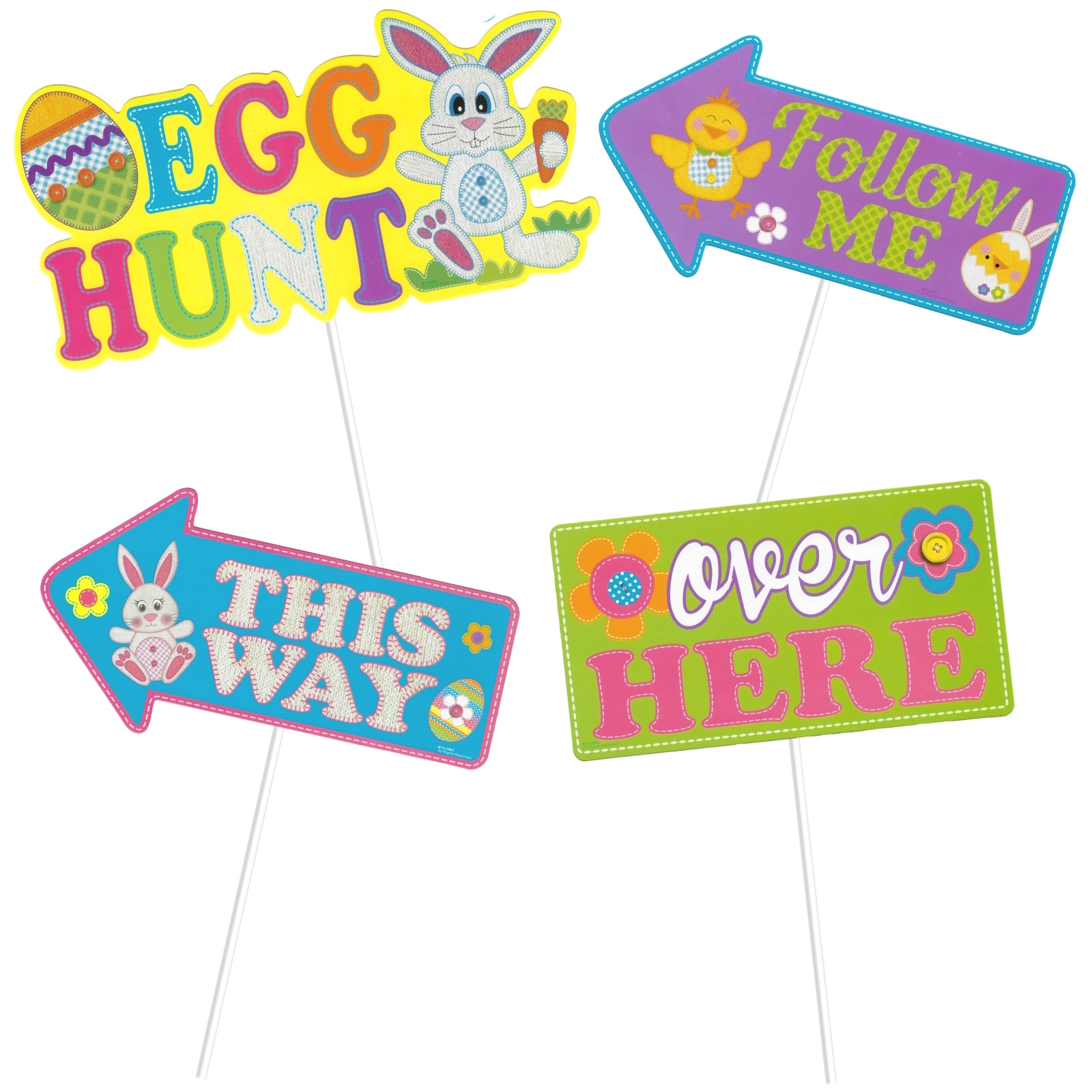 Button & Stitches Easter Egg Hunt Sign Kit (Pack of 4)