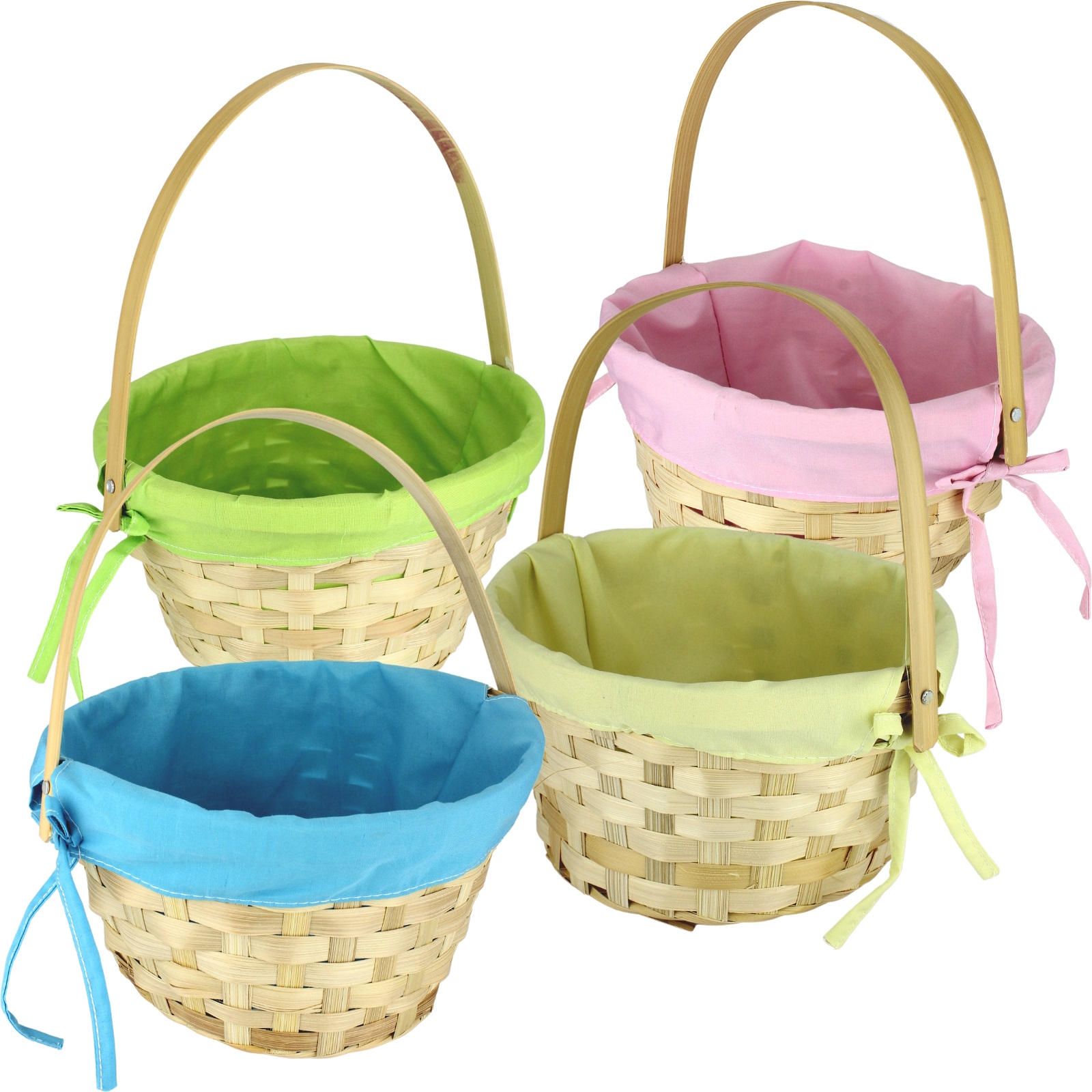 Pastel Bamboo Easter Lined Gift Basket 