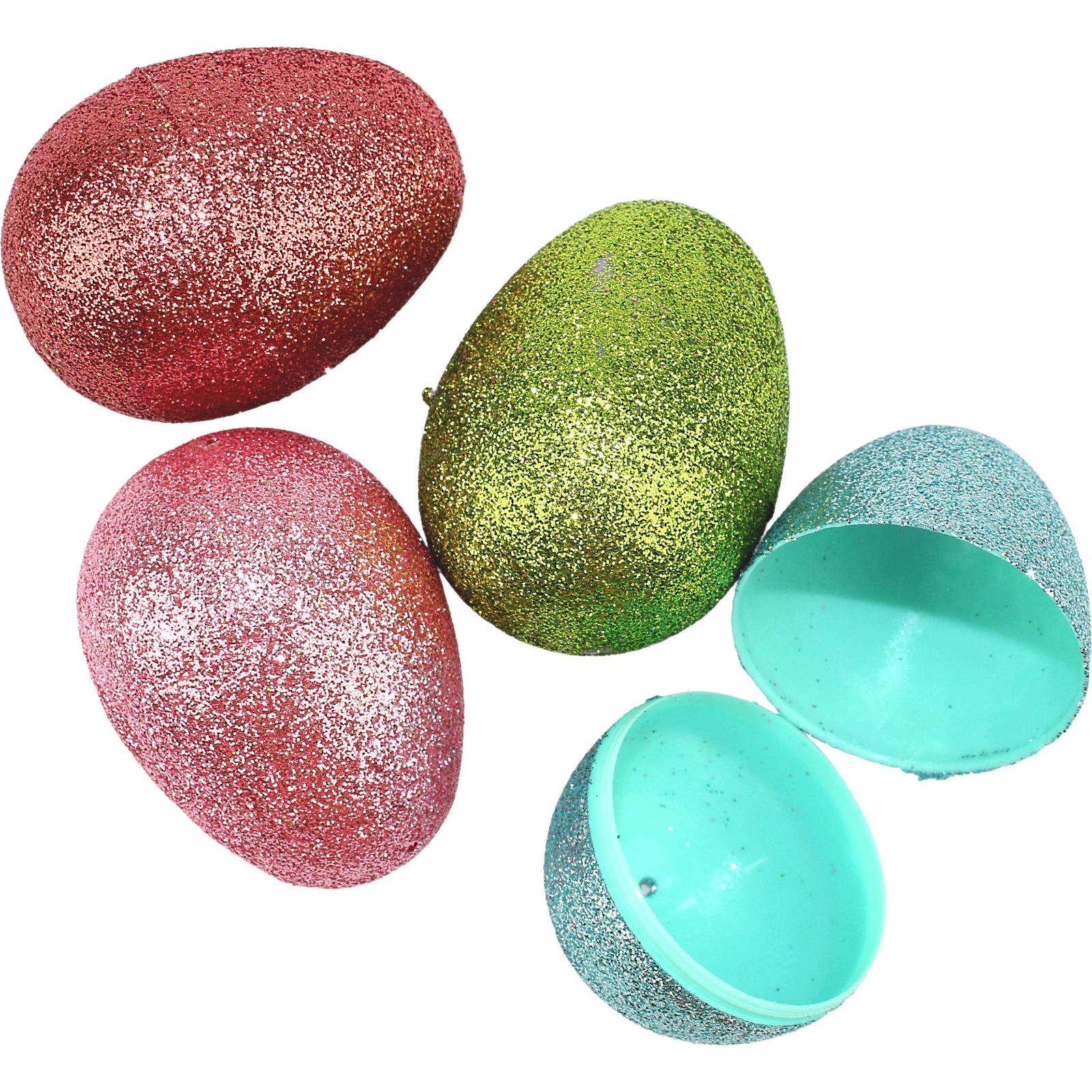 Pastel Glitter Fillable Plastic Easter Eggs 5.8cm (Pack of 8)
