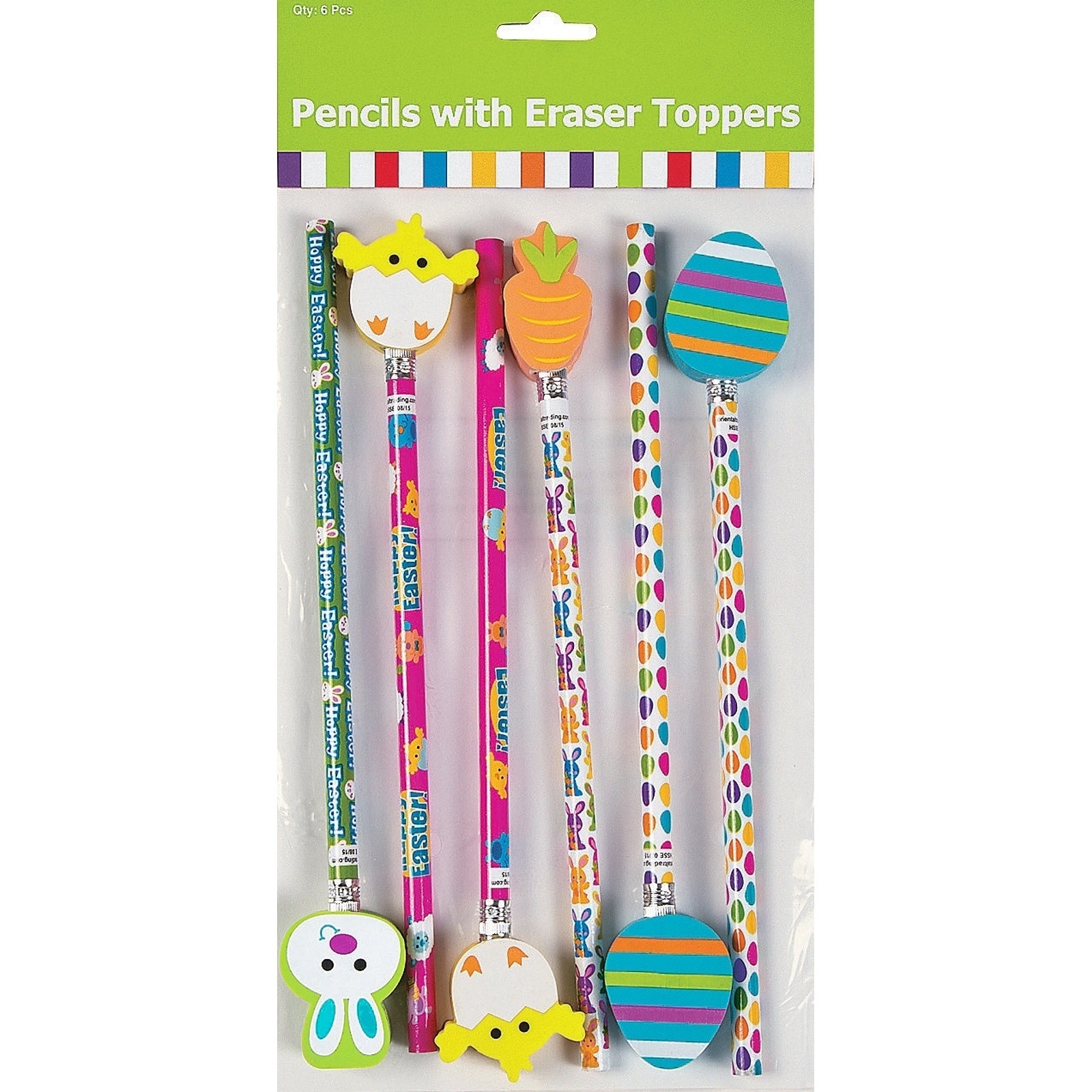 Easter Pencils & Erasers (Pack of 6)
