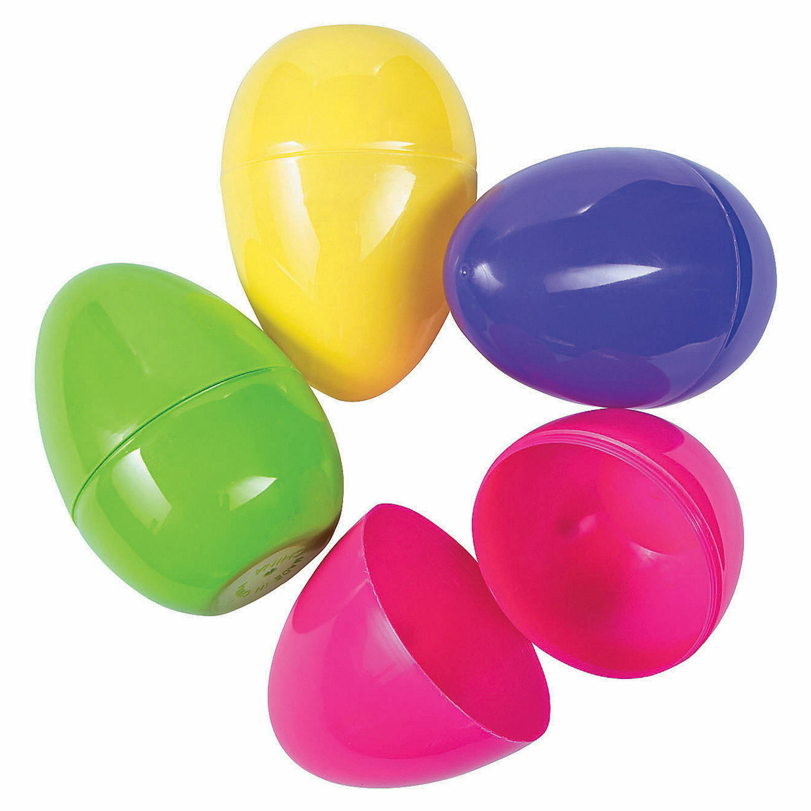 Large Bright Fillable Plastic Easter Eggs 14cm (Pack of 12)