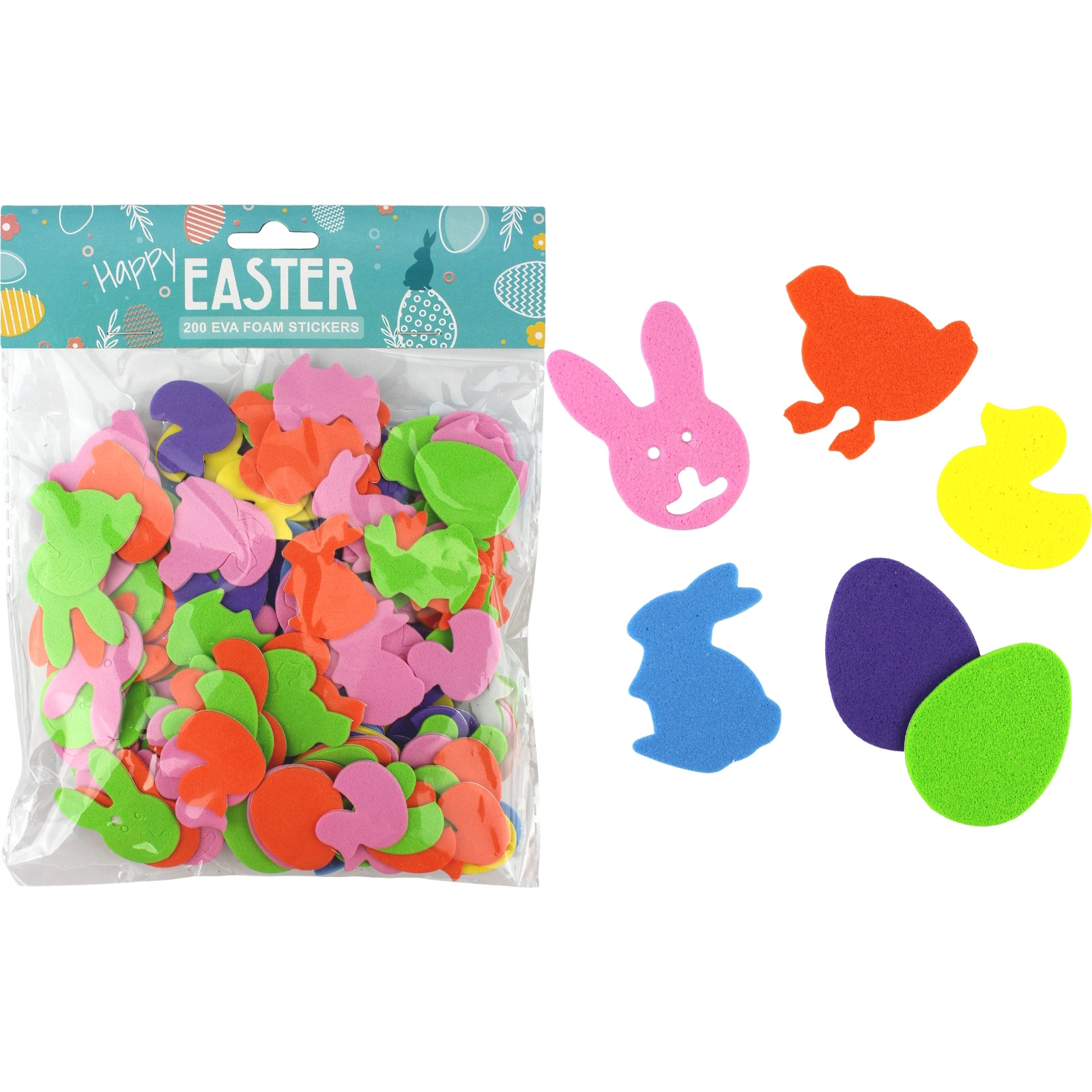 Assorted Easter Foam Stickers (Pack of 200)