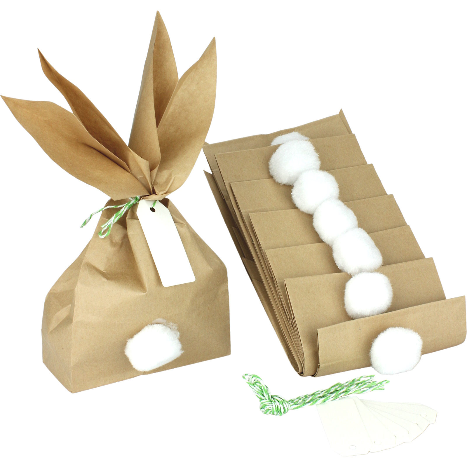 Fluffy Bunny Tail Paper Lolly / Treat Bags (Pack of 8) 