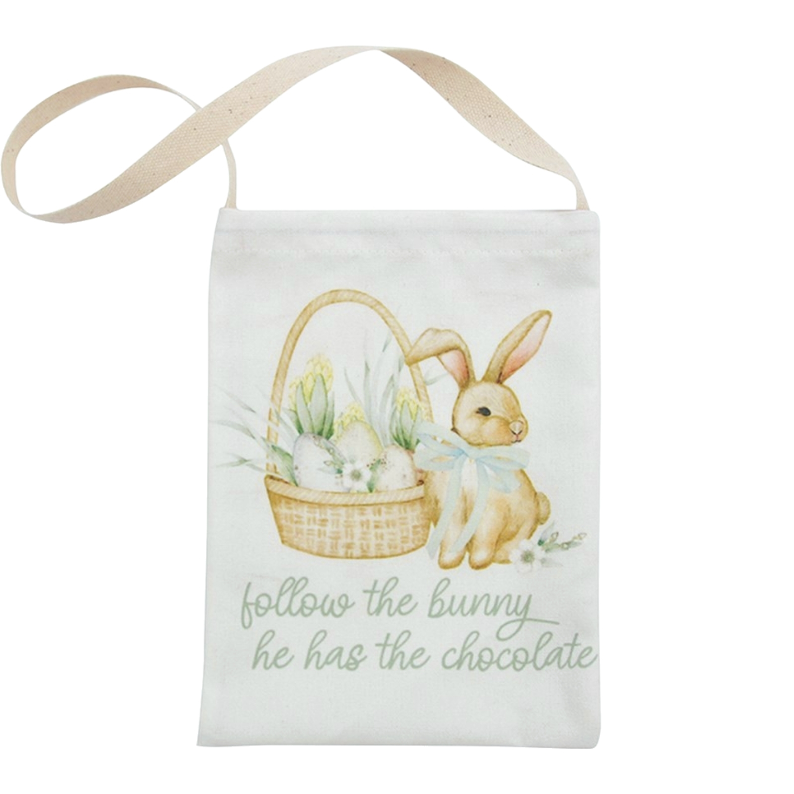 Follow the Bunny Canvas Tote Bag 19.5cm