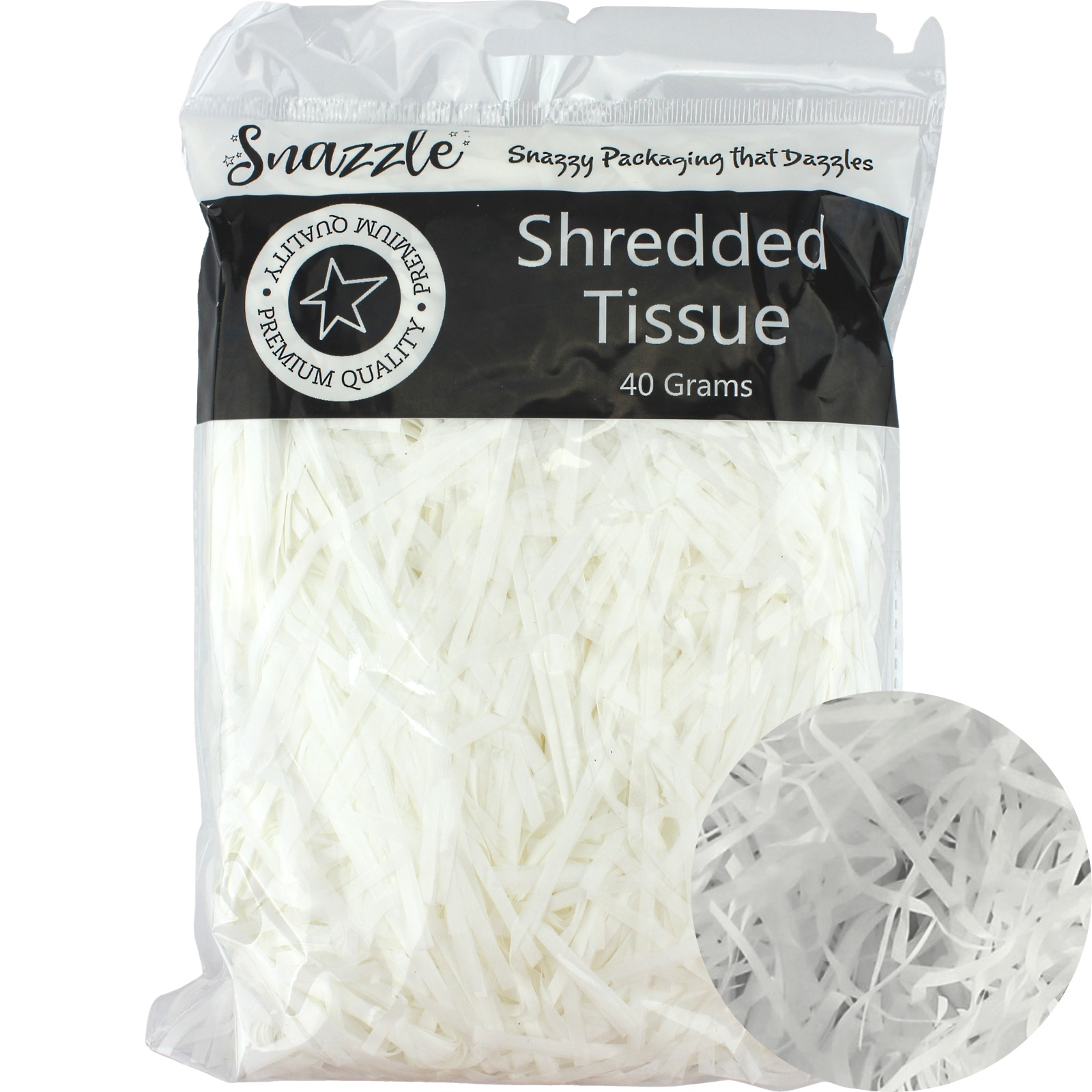 White Shredded Tissue Paper (40g Bag)