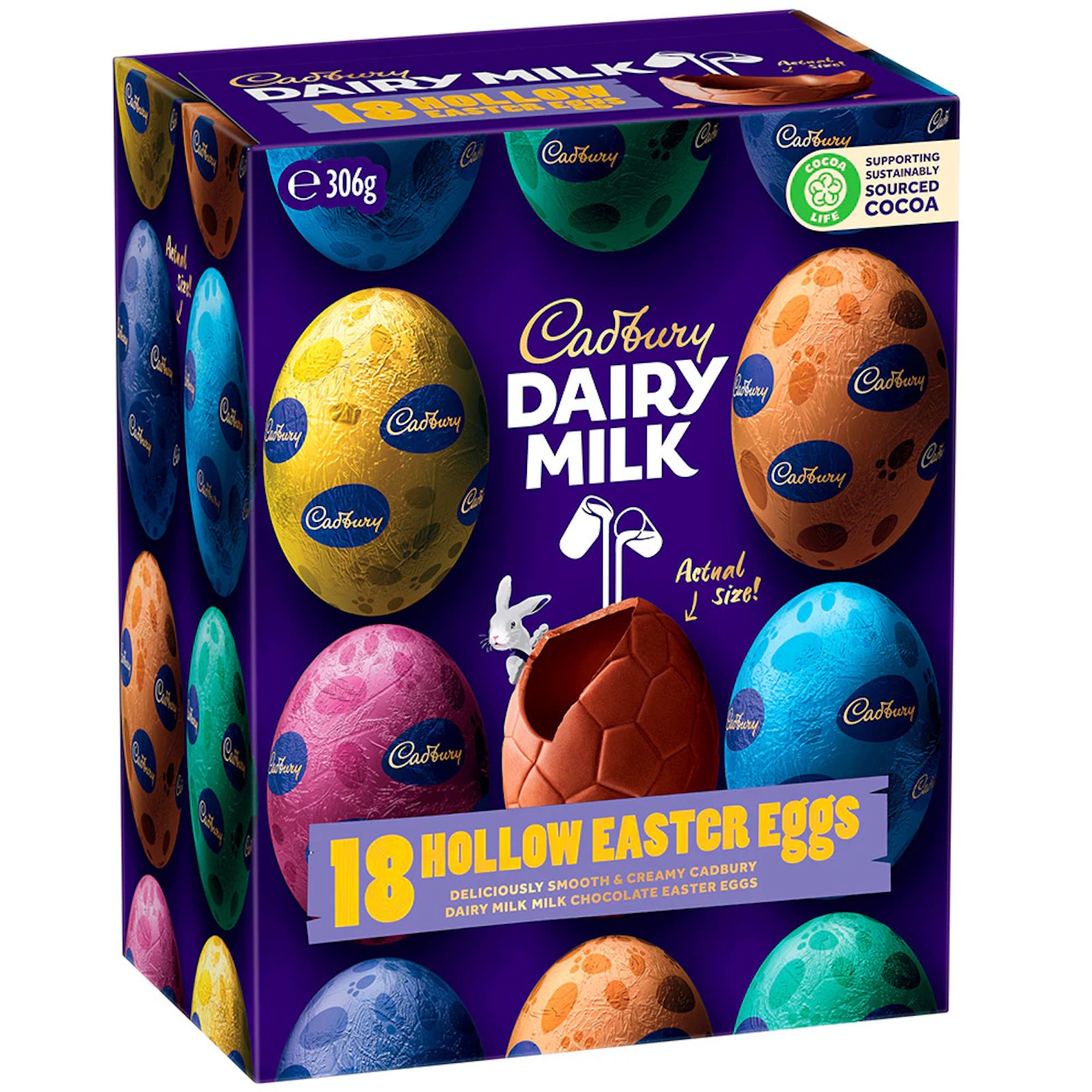 Cadbury Dairy Milk Chocolate Hollow Easter Eggs (Pack of 18)