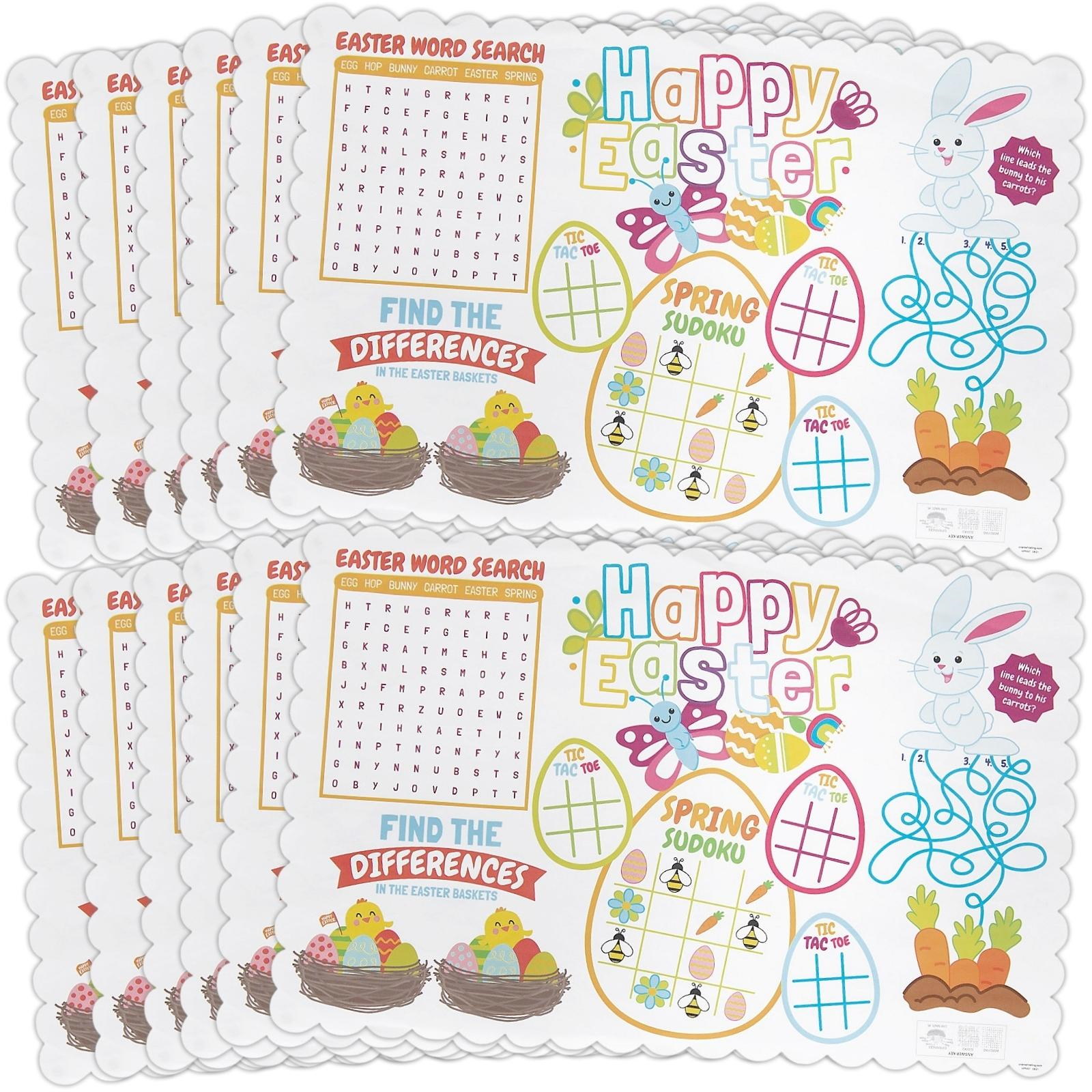 Happy Easter Activity Placemats (Pack of 12) 