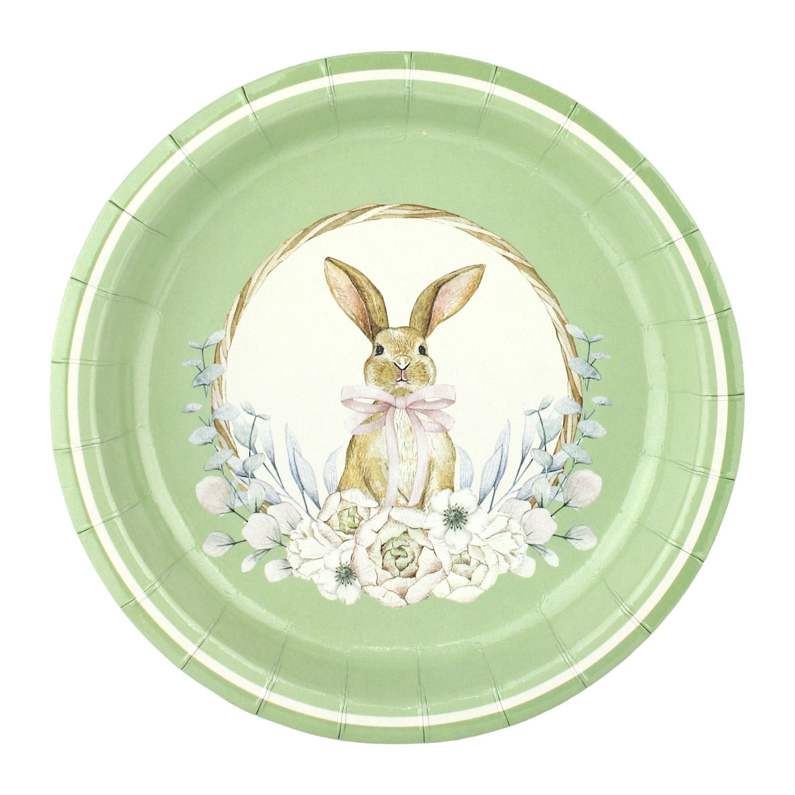 Gingham Cottage Bunnies Small Paper Plates (Pack of 12)