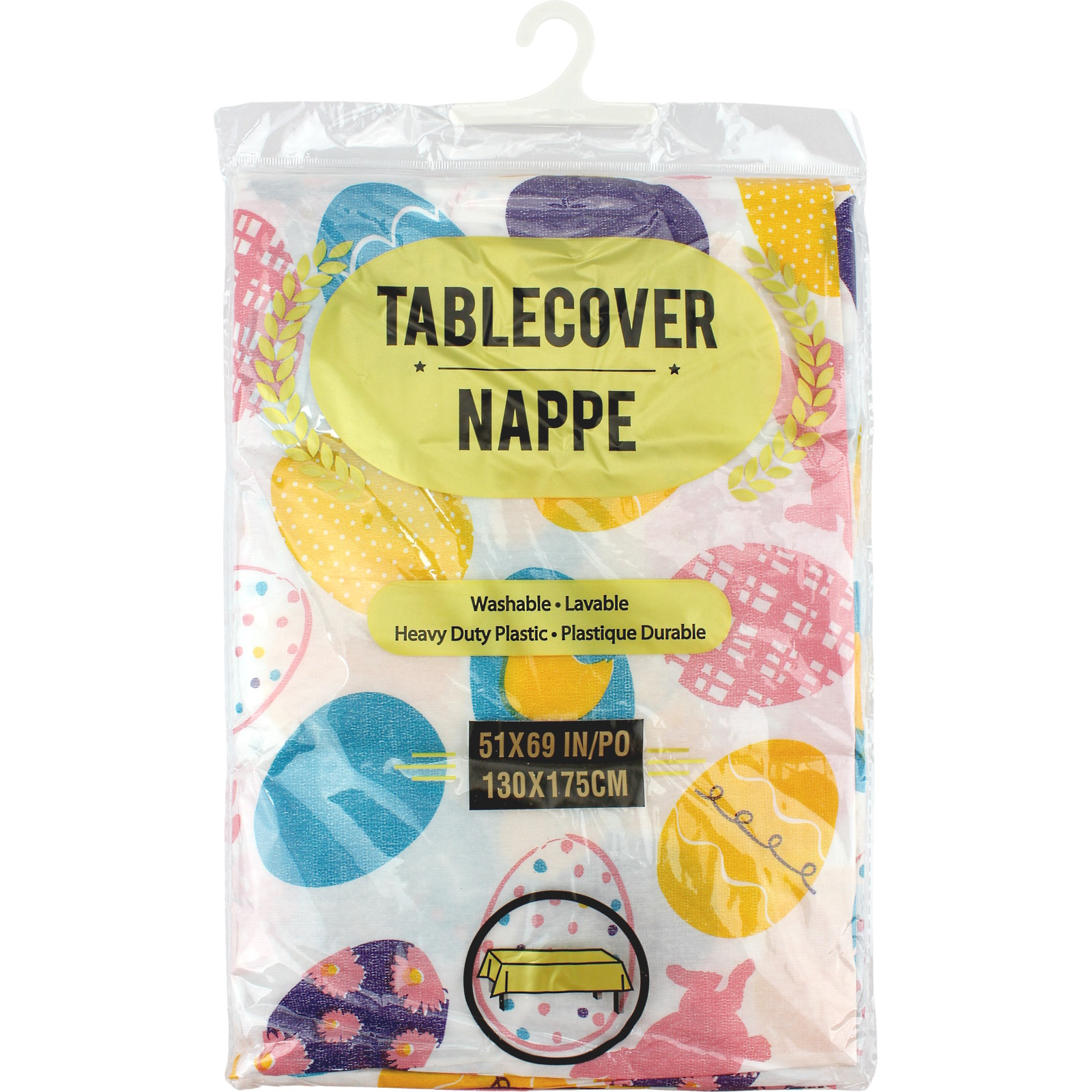 Joyful Easter Plastic Flannel Backed Tablecloth