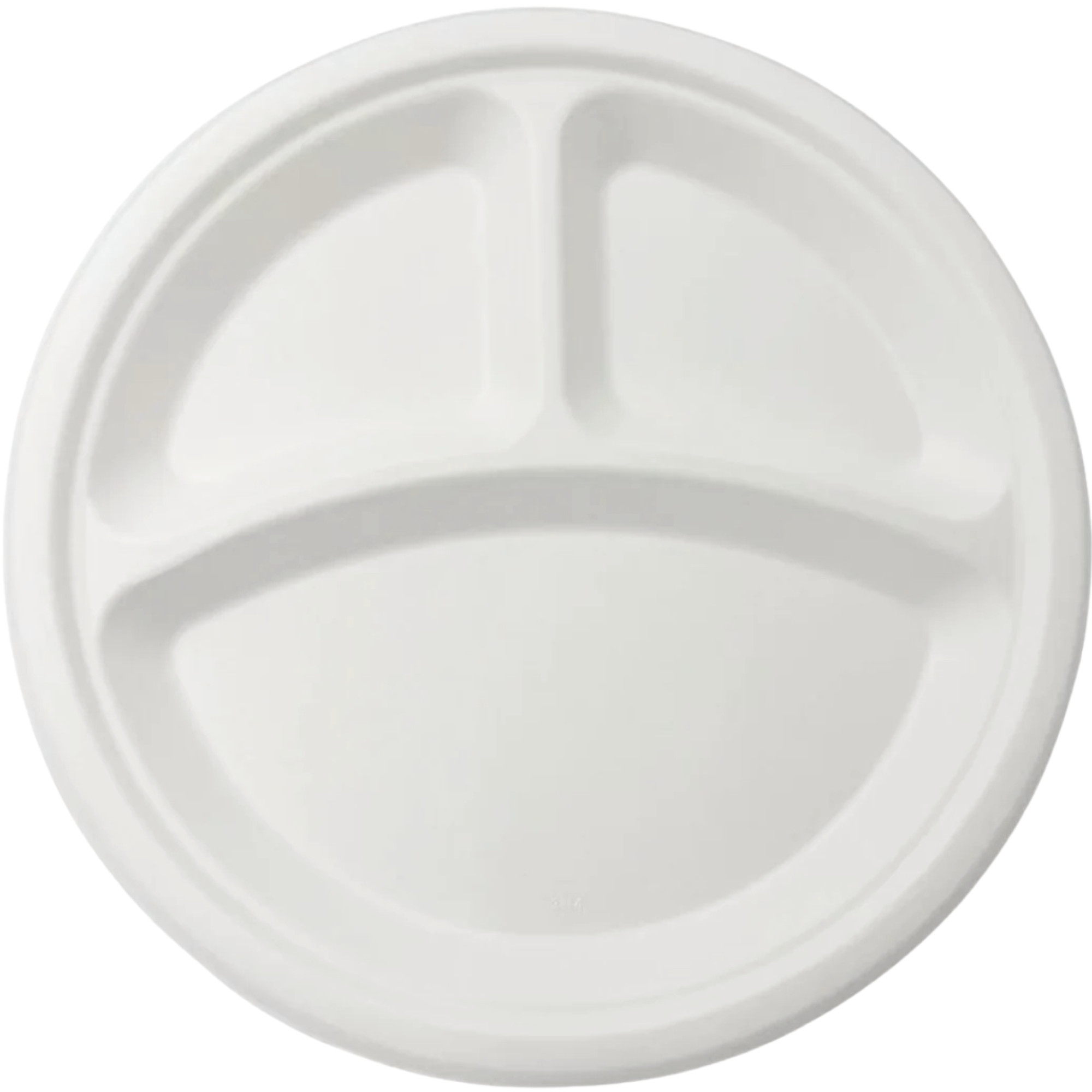 White Bagasse 3 Compartment Plates 26cm (Bulk Pack of 50)