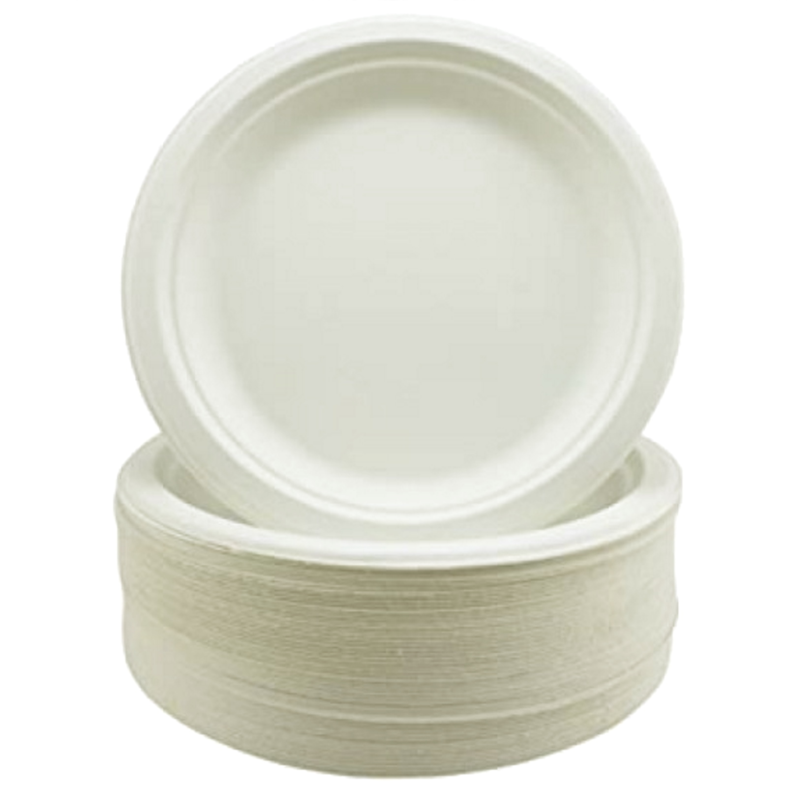 White Sugar Cane Large Plates 23cm (Bulk Pack of 50)