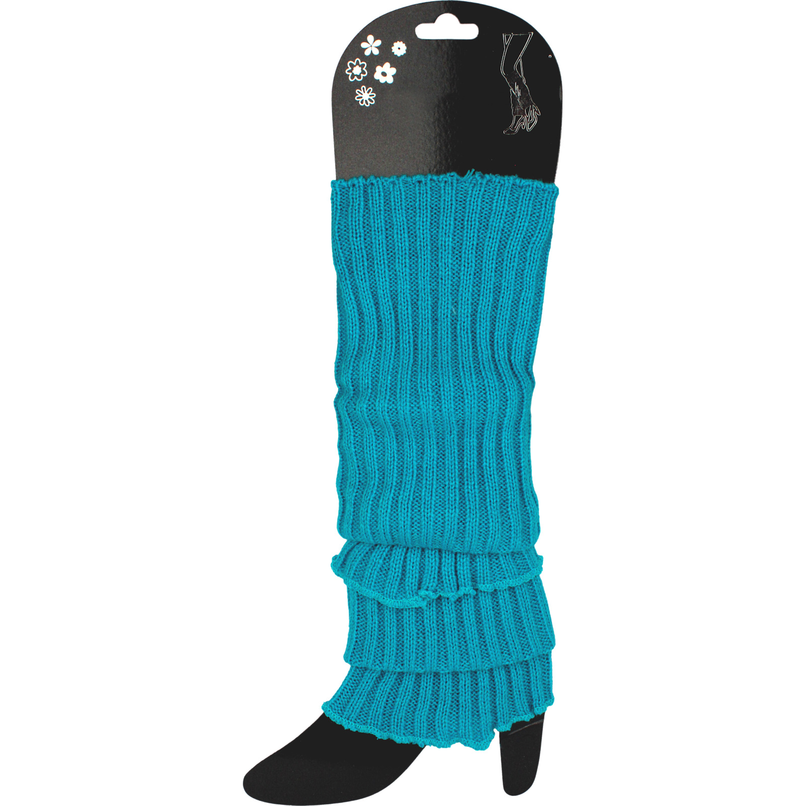 Blue Knitted Leg Warmers