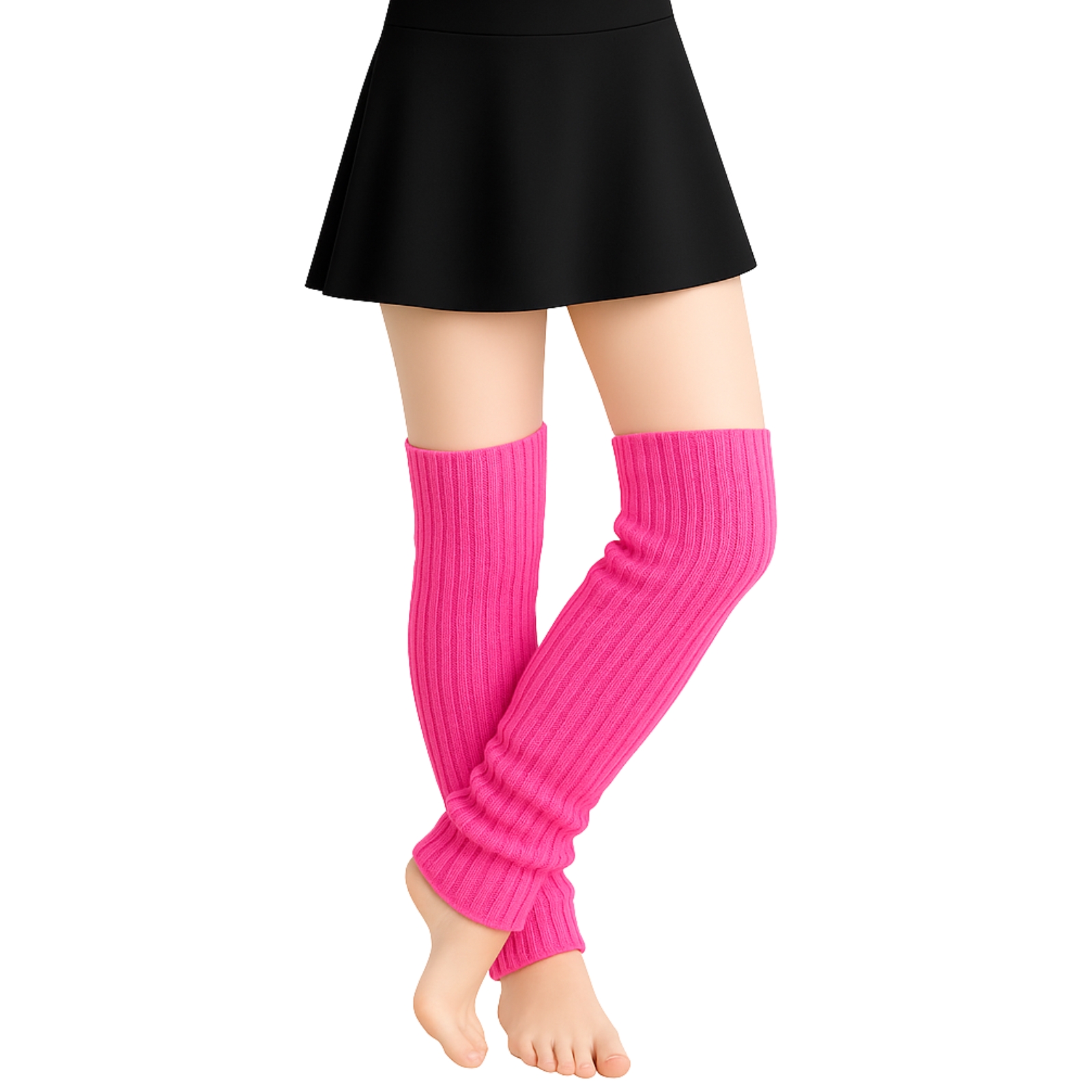 Neon Pink Knitted Leg Warmers