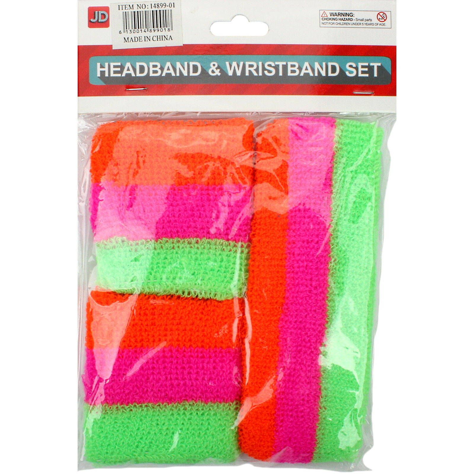 Neon Striped Sweatband Set