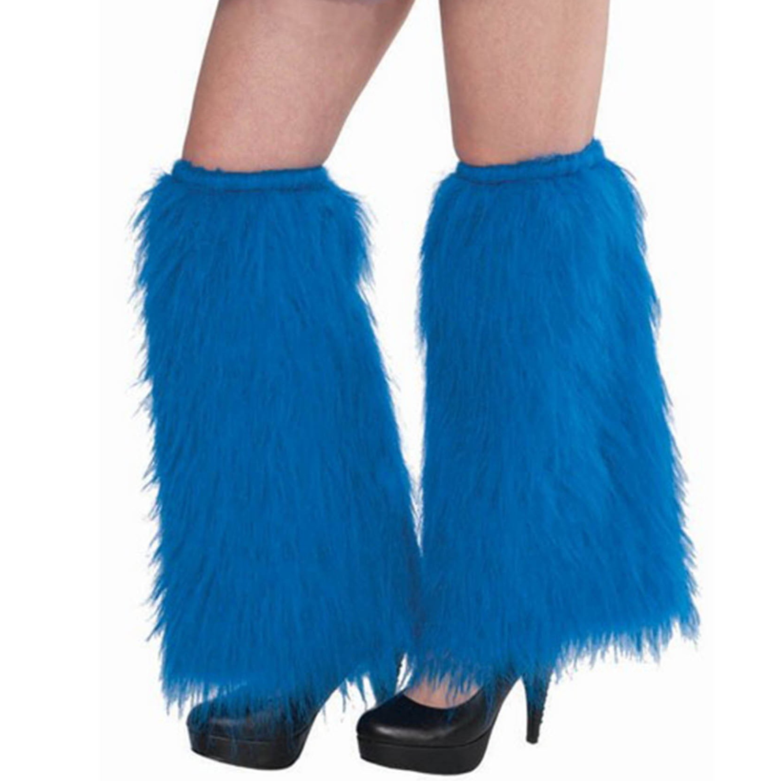 Blue Furry Leg Warmers
