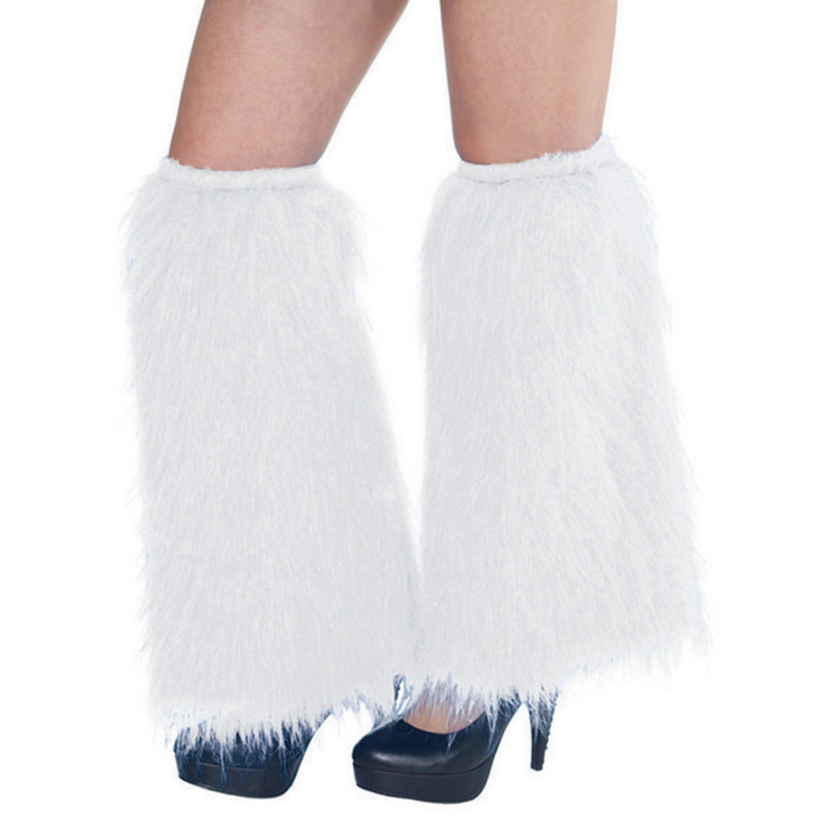White Furry Leg Warmers