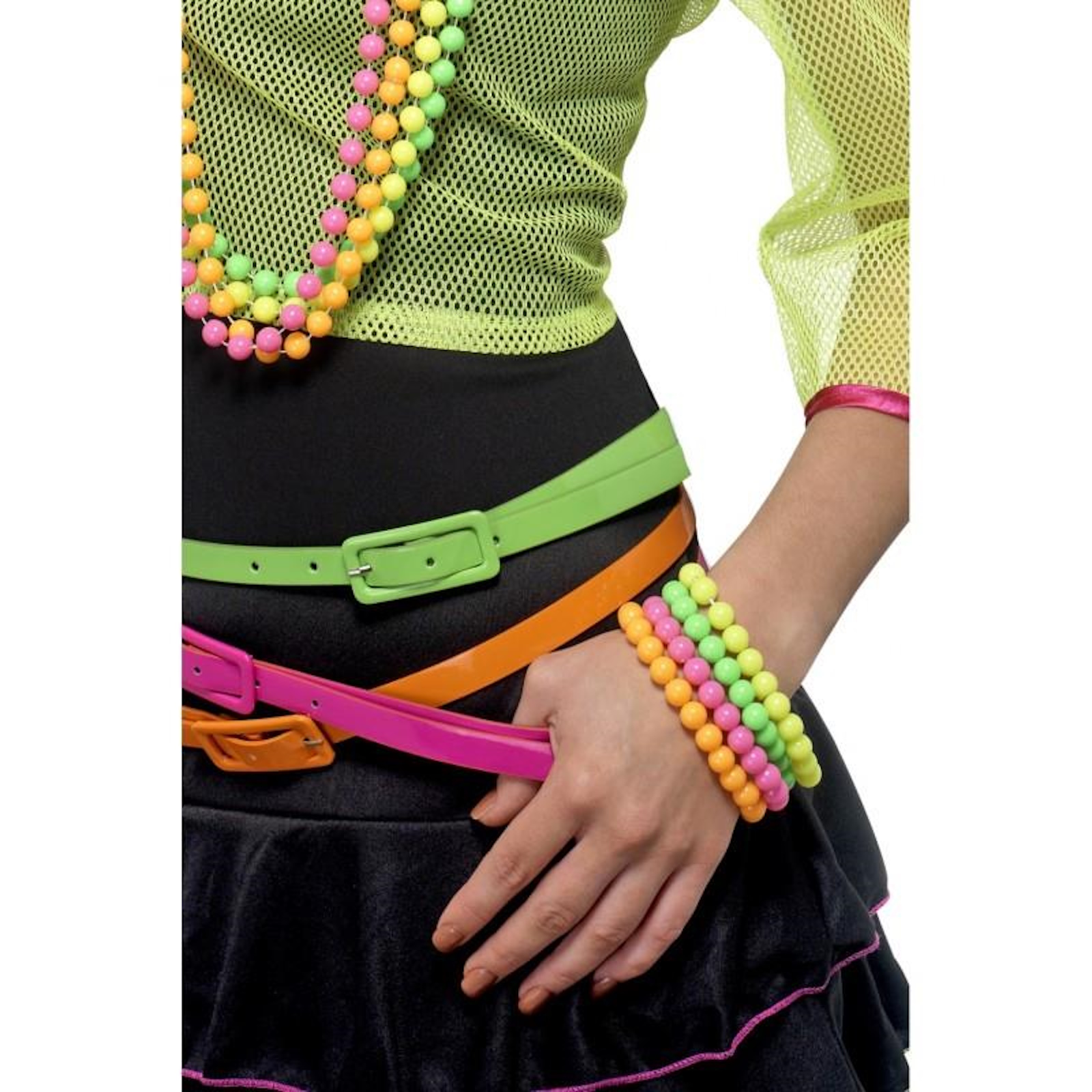 Neon Beaded Bracelets Adult Costume Accessory