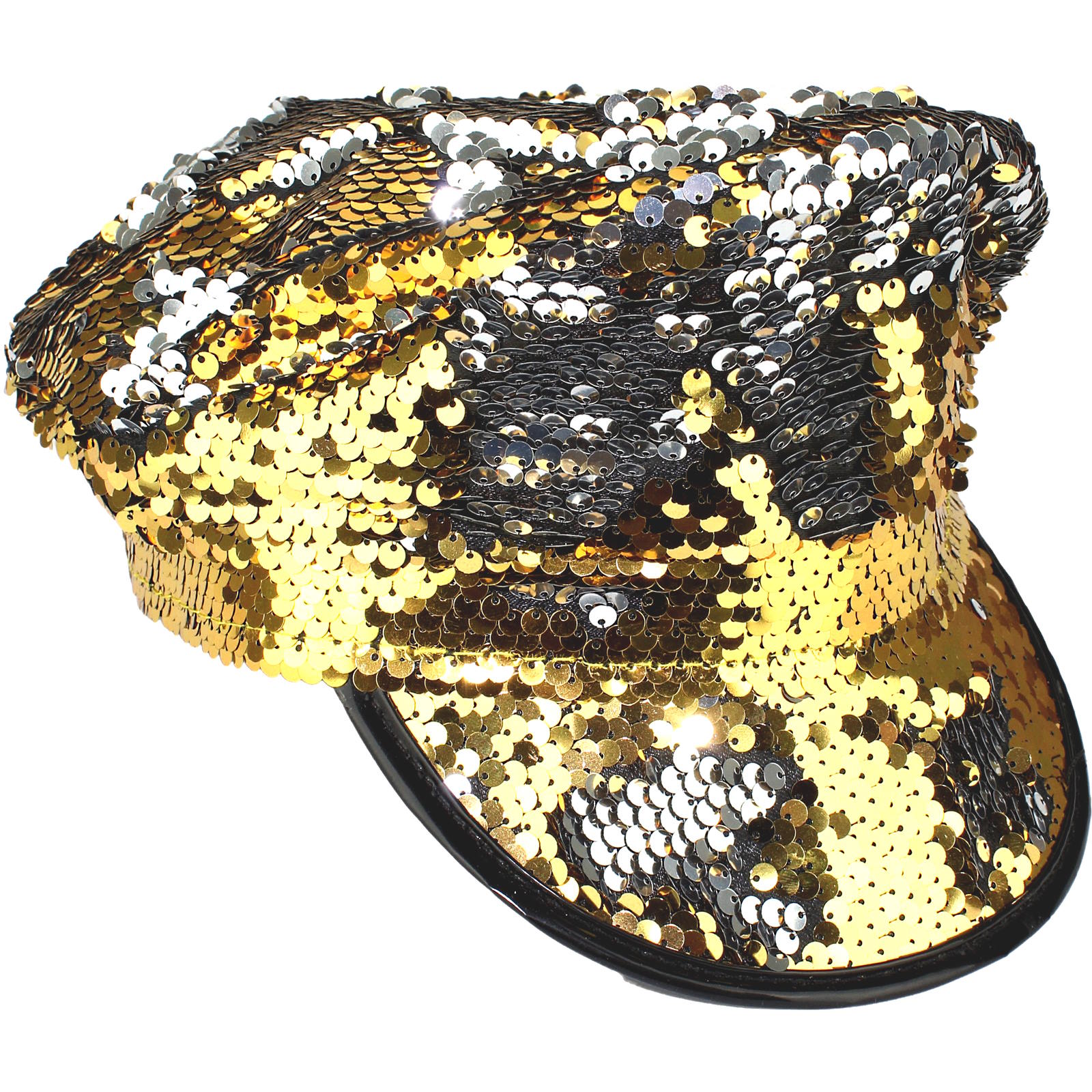 Gold Sequin Military Hat