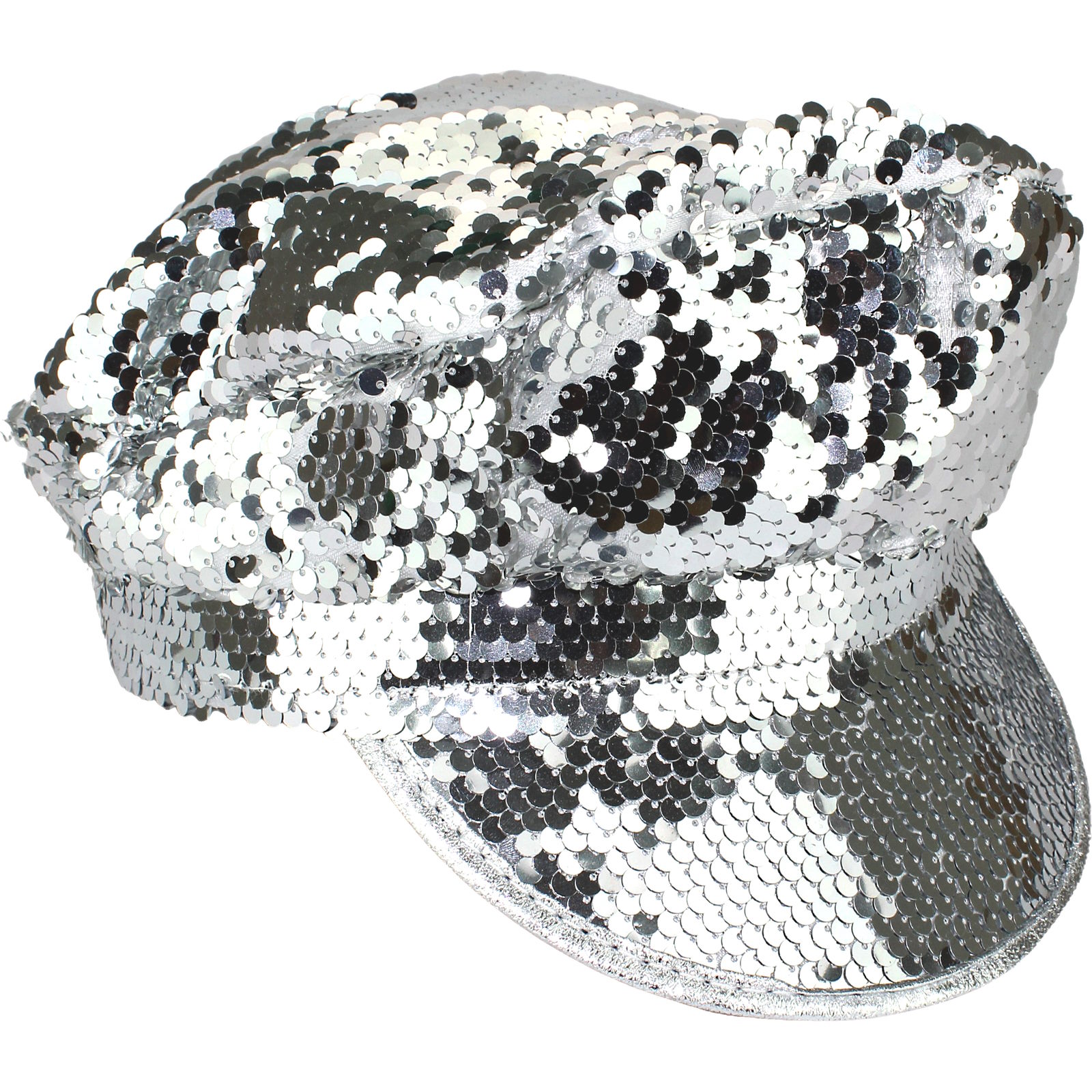 Silver Sequin Military Hat