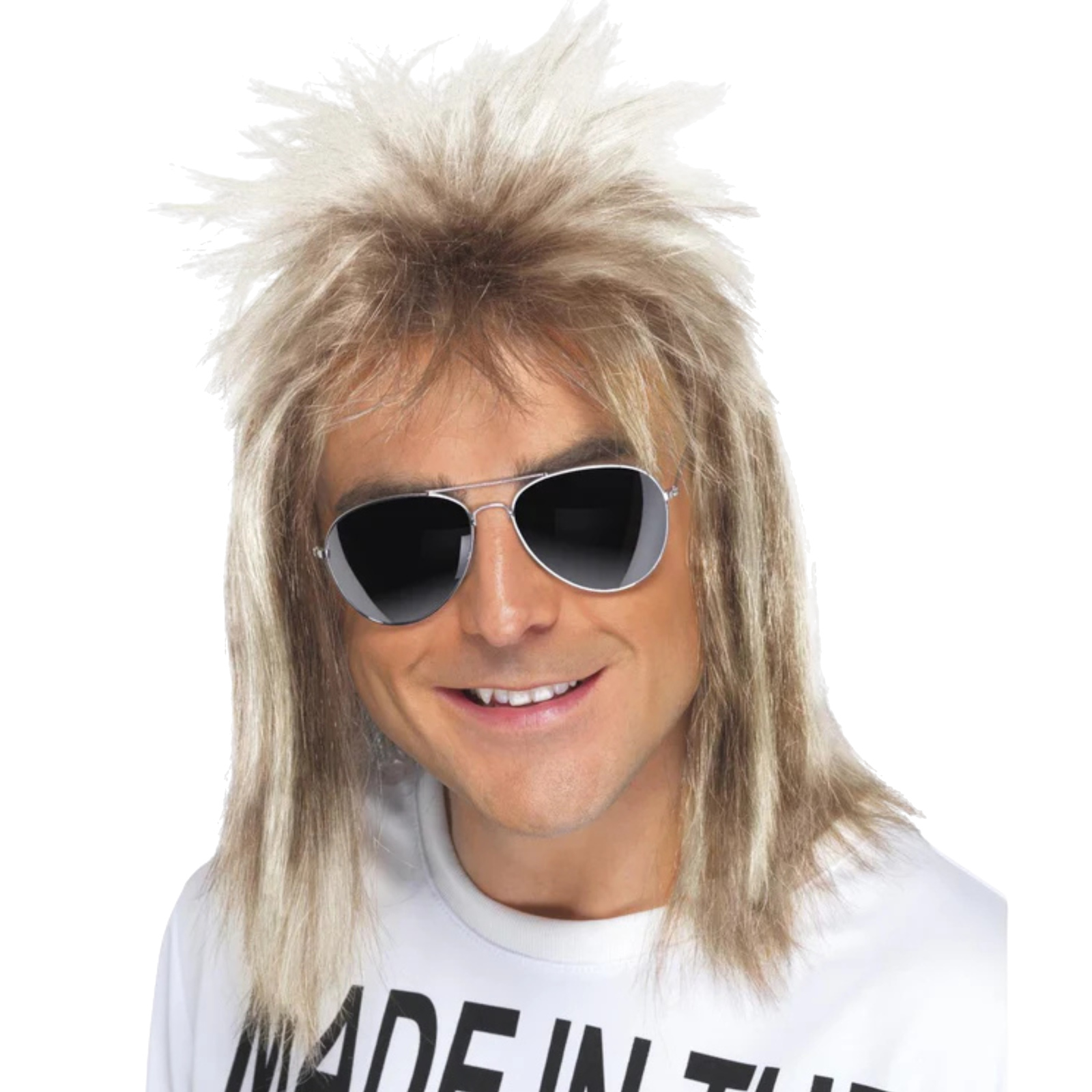 Men's 80s Blonde Mullet Wig