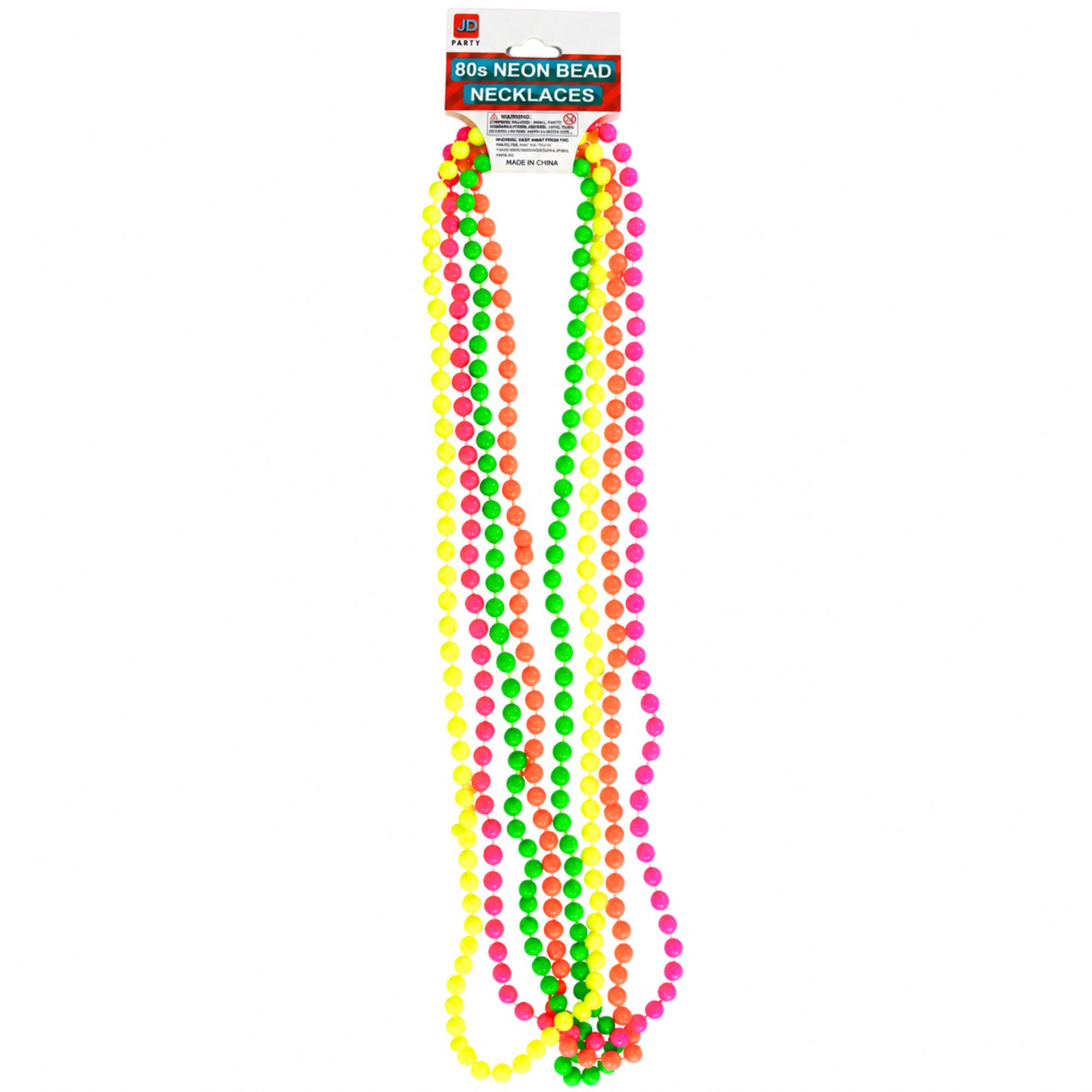 Assorted Neon Bead Necklaces (Pack of 4)