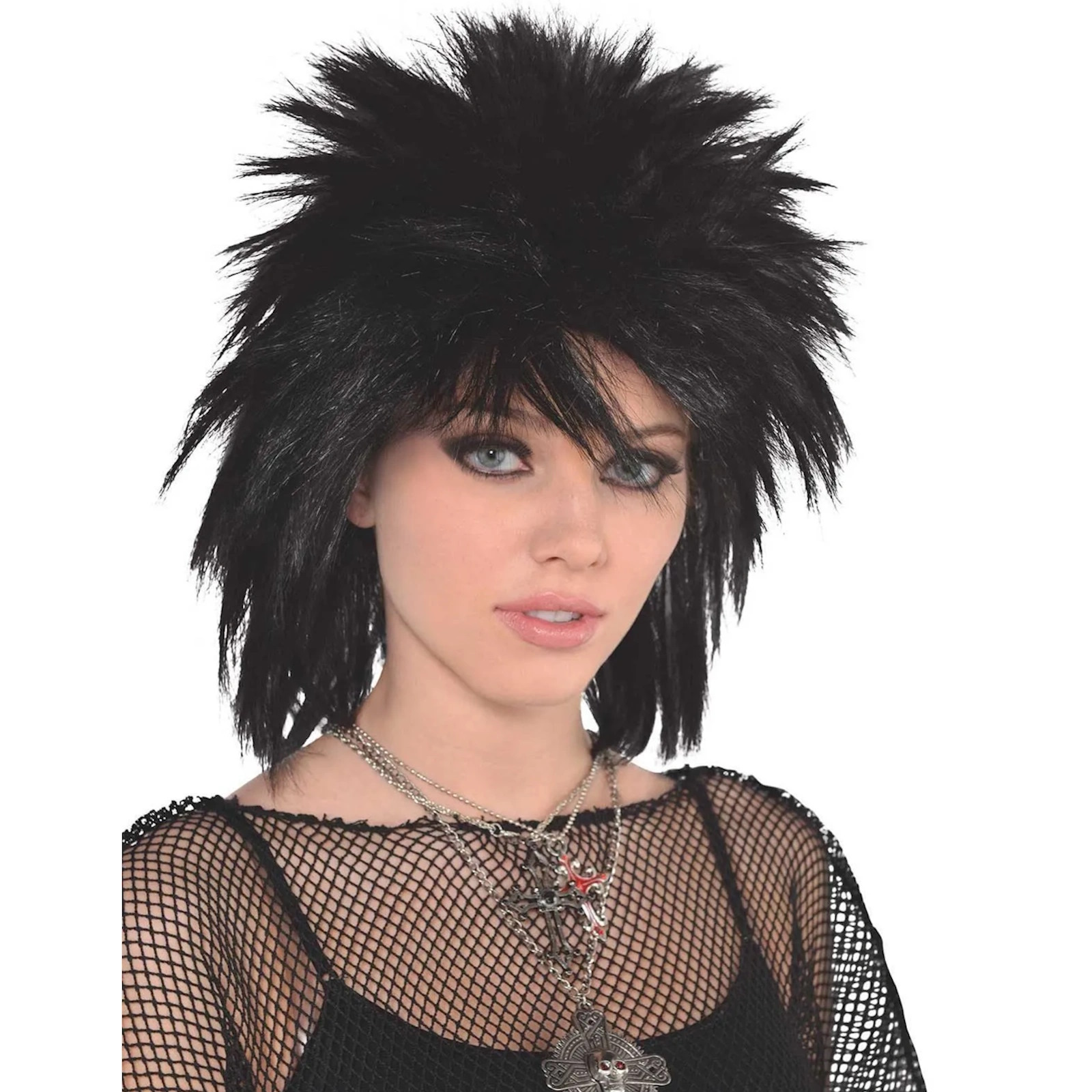 80's Spiky Punk Black Wig