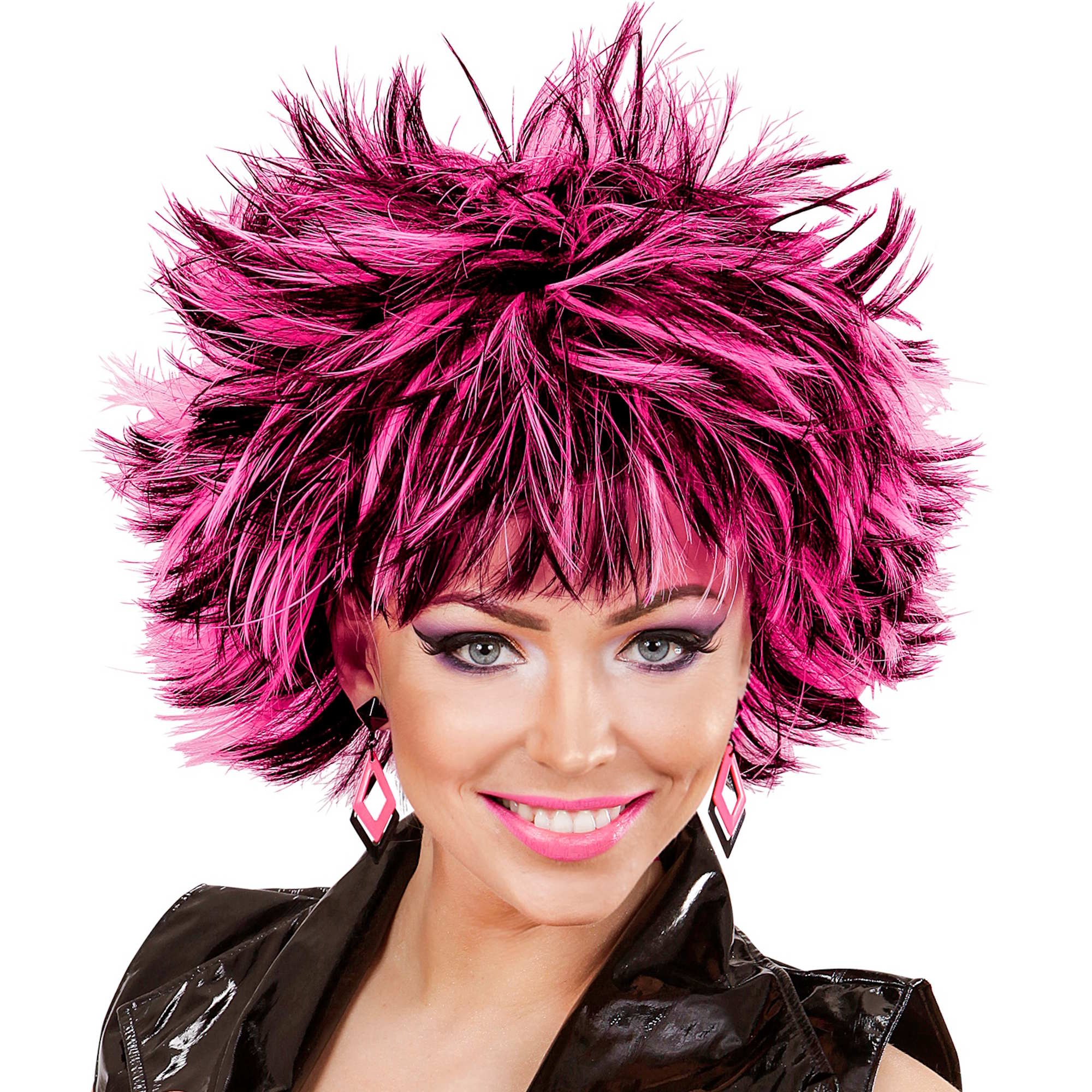 Adult Black and Pink Short Steampunk Wig 