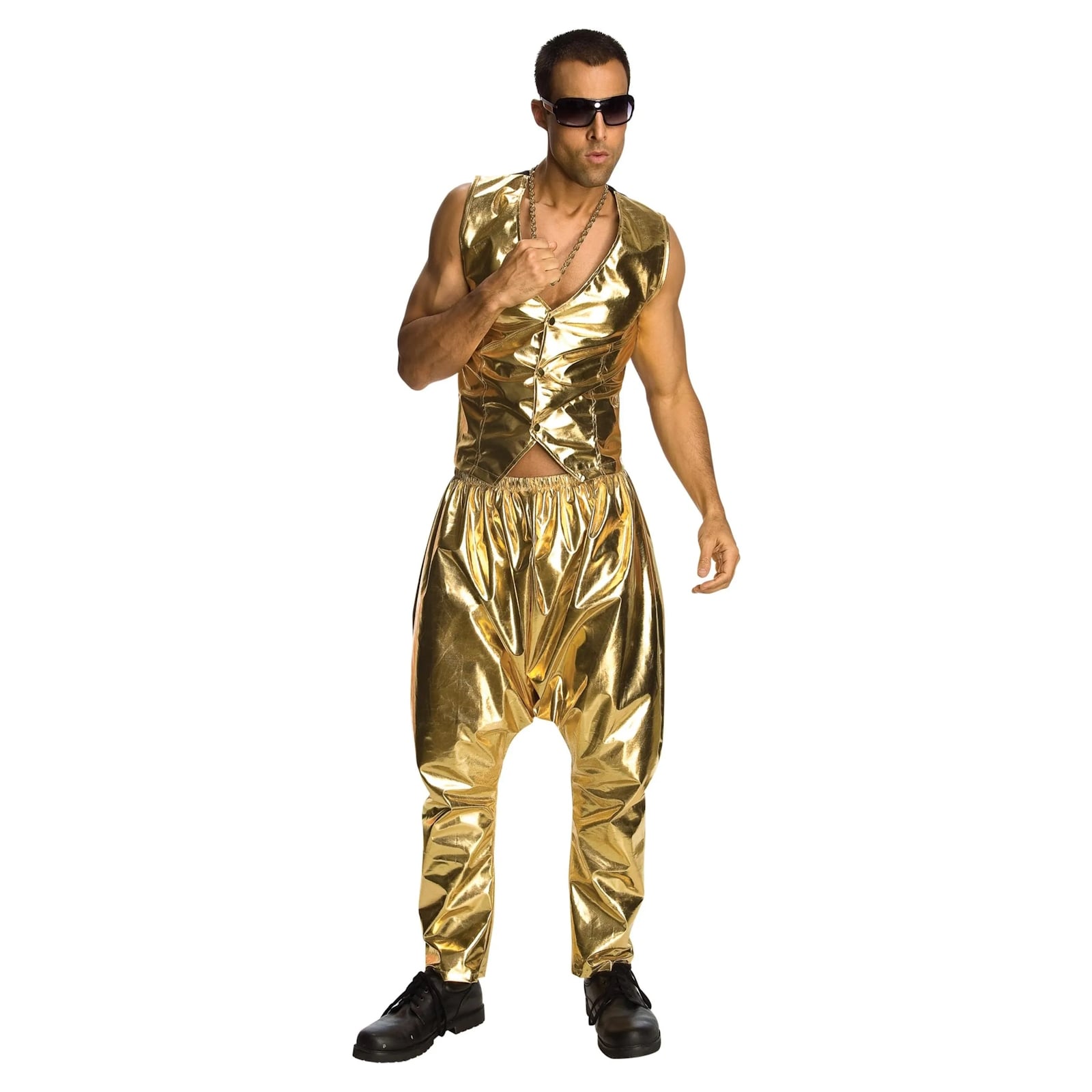 1980's Rapper Metallic Gold Pants Adult