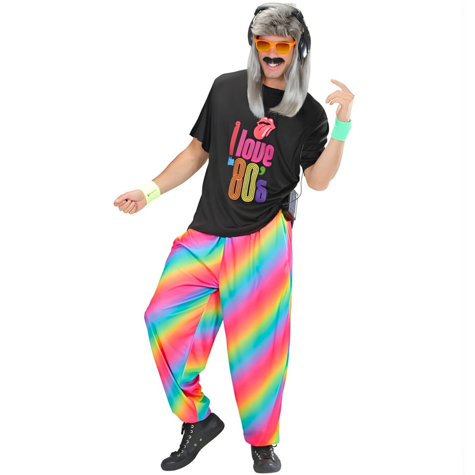 80s Rainbow Baggy Pants Men's Costume X-Large