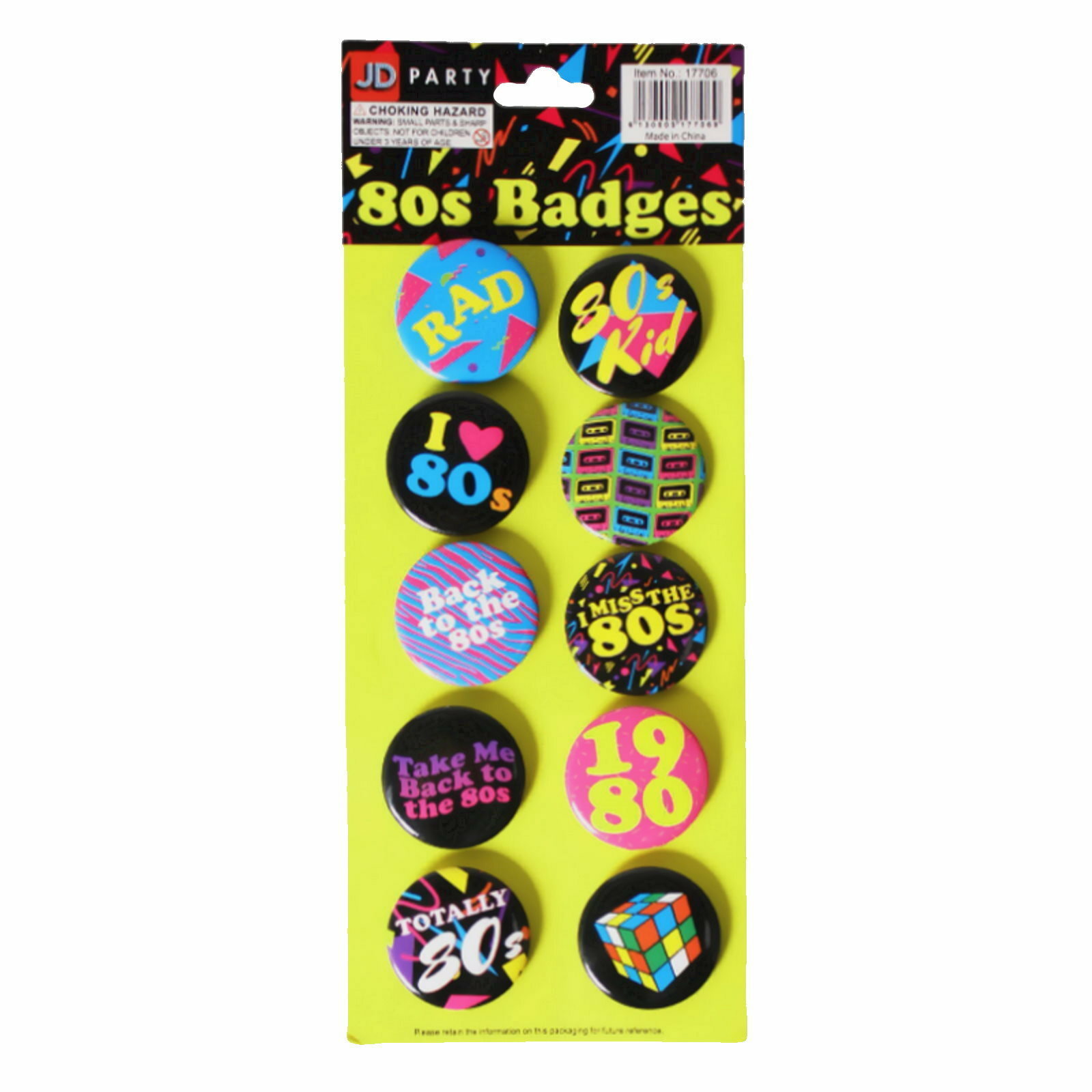 80's Metal Badges (Pack of 10)