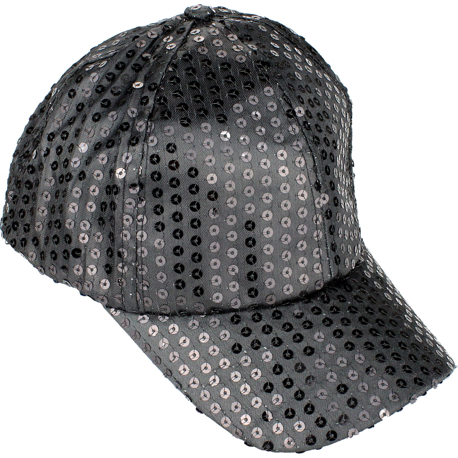 Black Sequin Baseball Cap