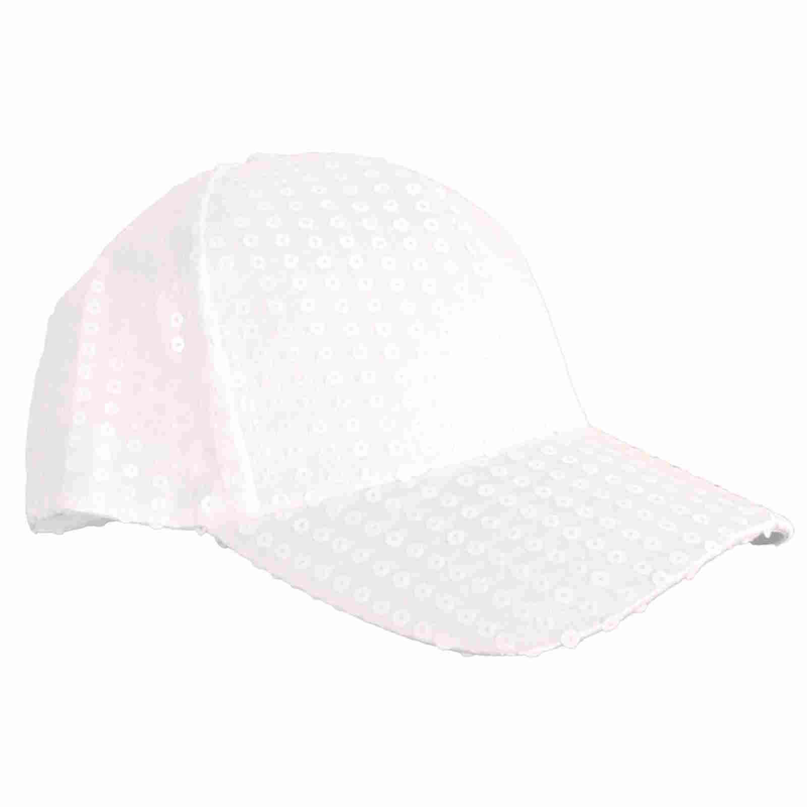 White Sequin Baseball Cap