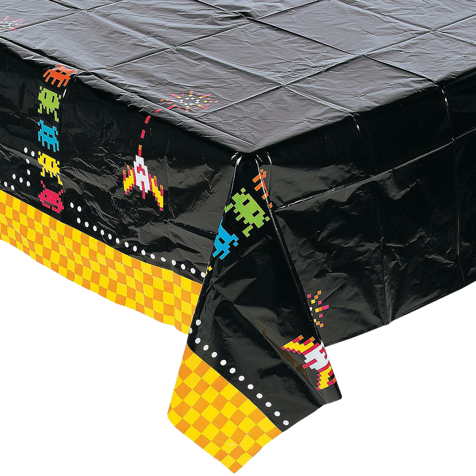 80's Pixel Video Game Plastic Tablecloth