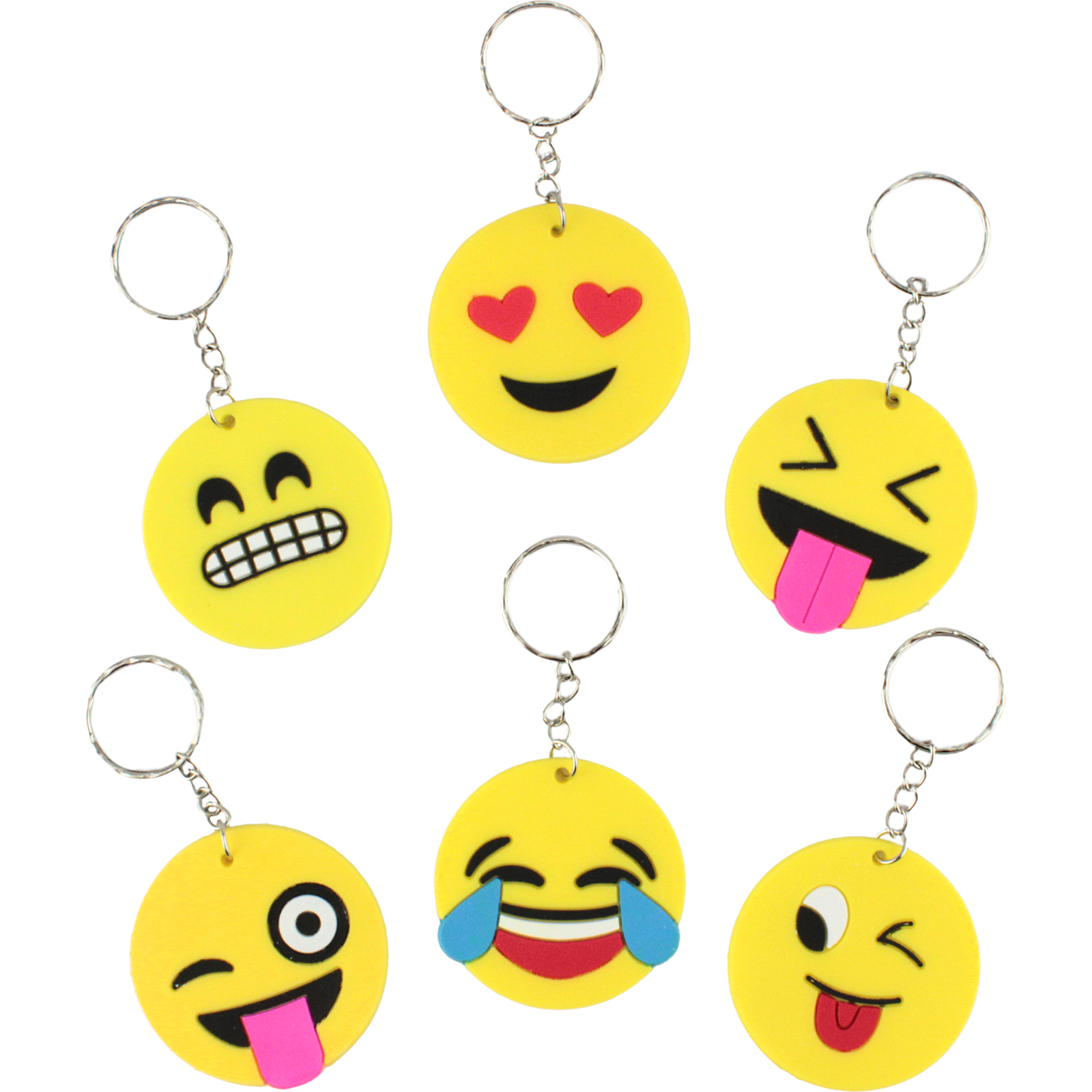 Emoji Faces Keychains (Pack of 12)