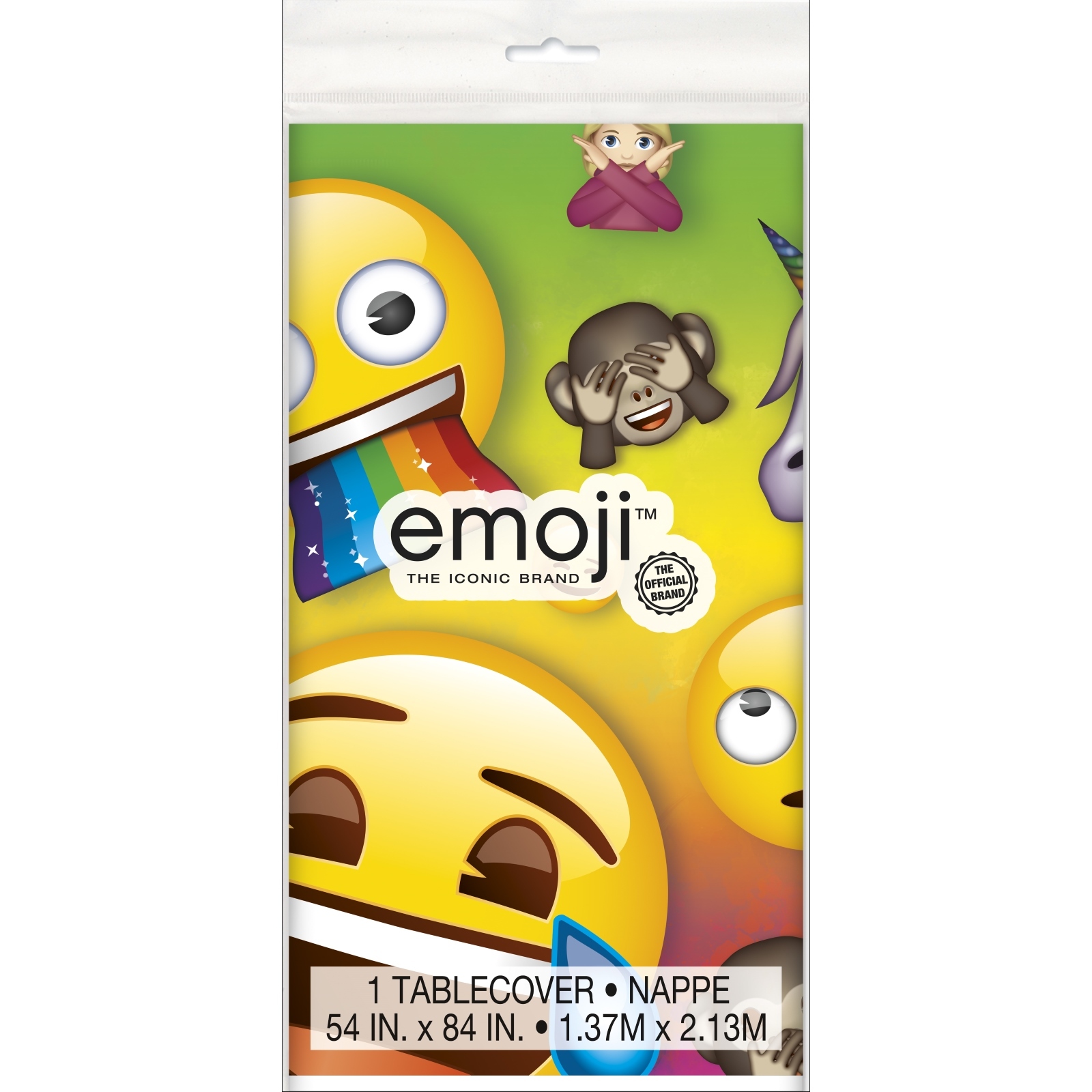 Rainbow Fun Emoji Plastic Tablecloth