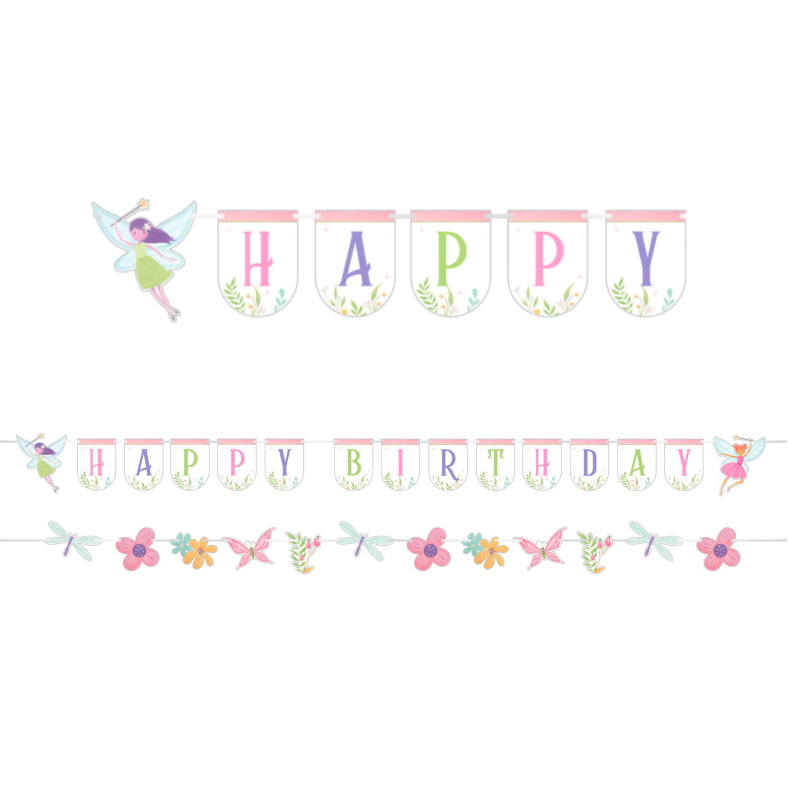 Fairy Forest Happy Birthday Garland Banner