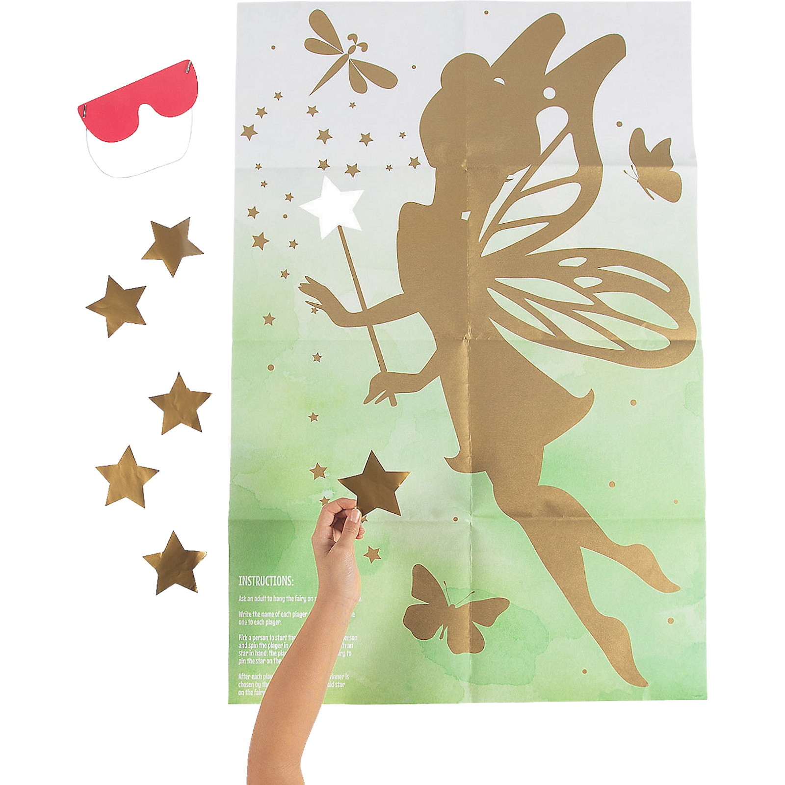 Golden Fairy Pin the Star Party Game