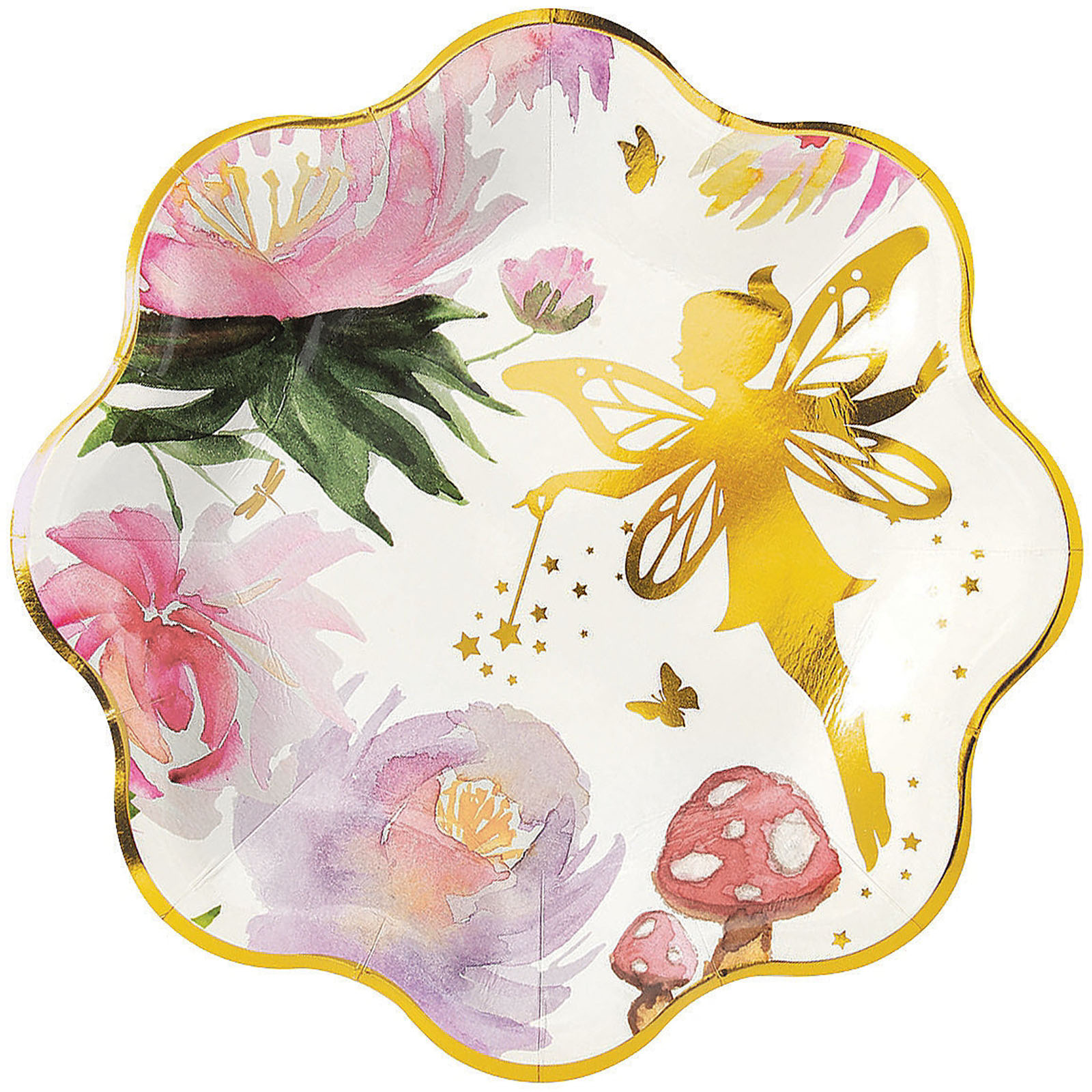 Golden Fairy Large Paper Plates (Pack of 8)