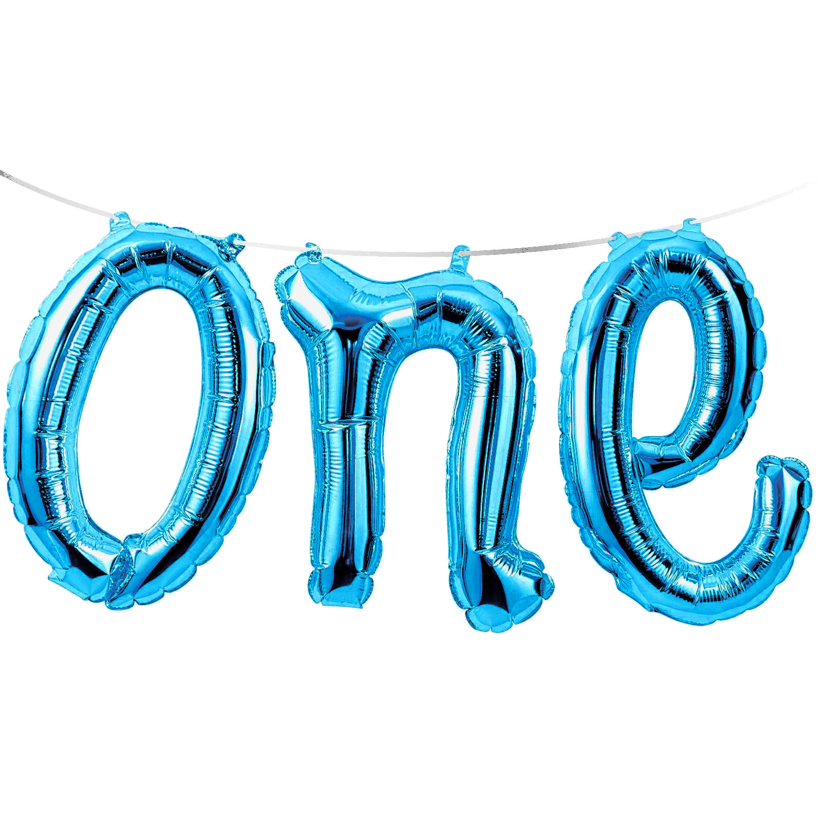 1st Birthday Blue One Foil Letter Balloon Banner (Air Fill) 