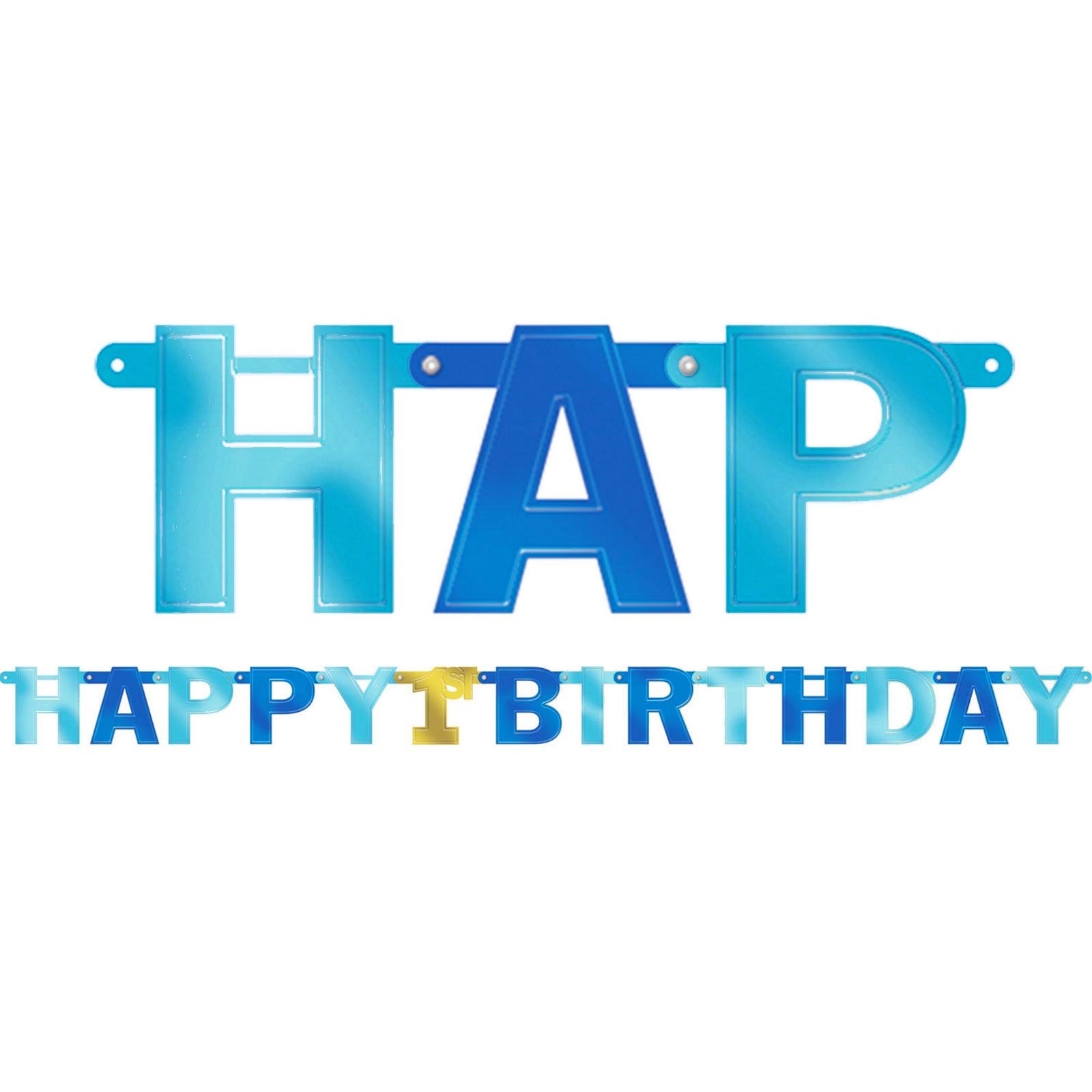 Boys Happy 1st Birthday Letter Banner