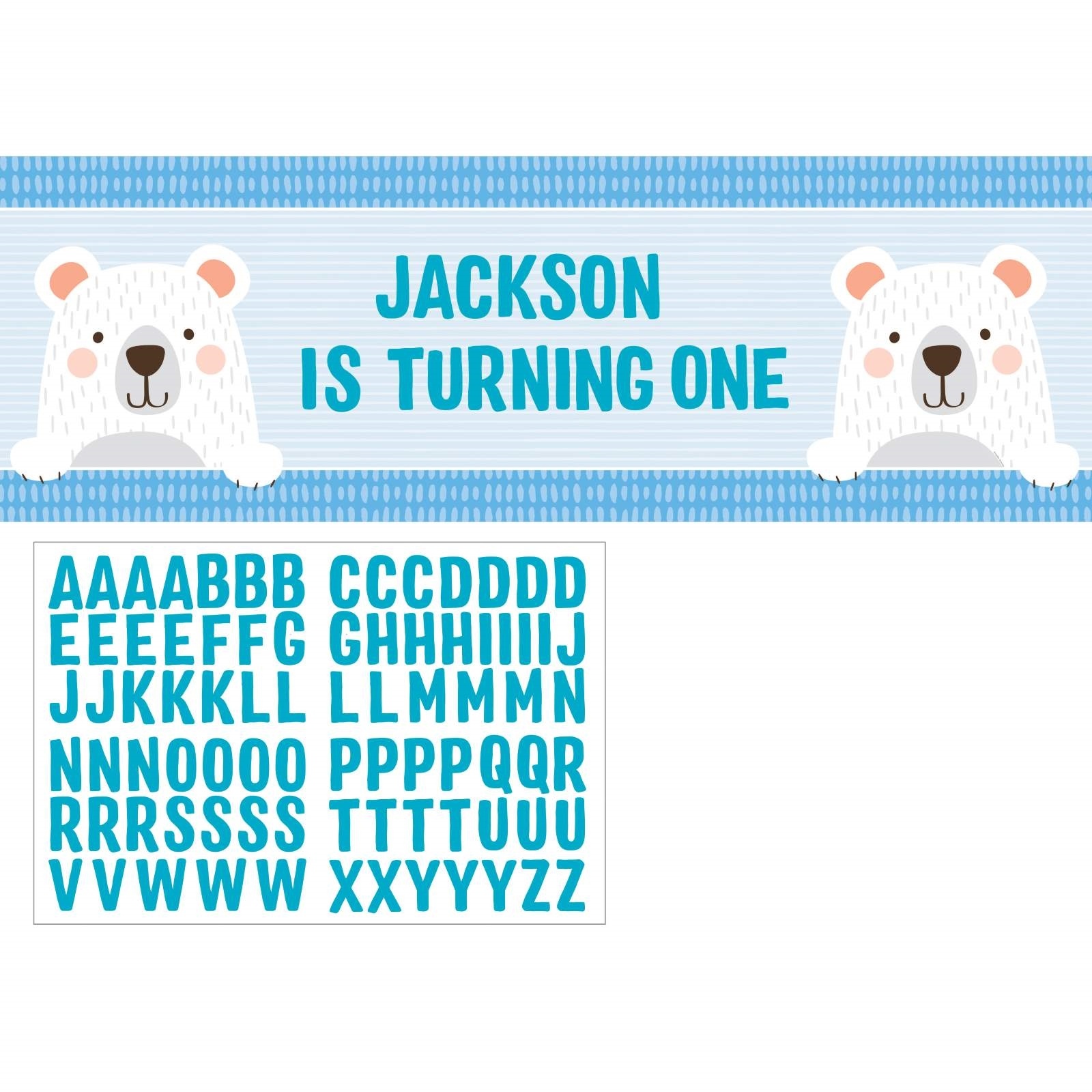 1st Birthday Bear Personalized Giant Banner