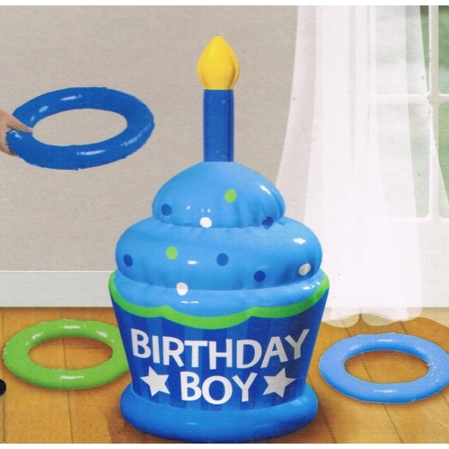 Boys 1st Birthday Inflatable Ring Toss Game