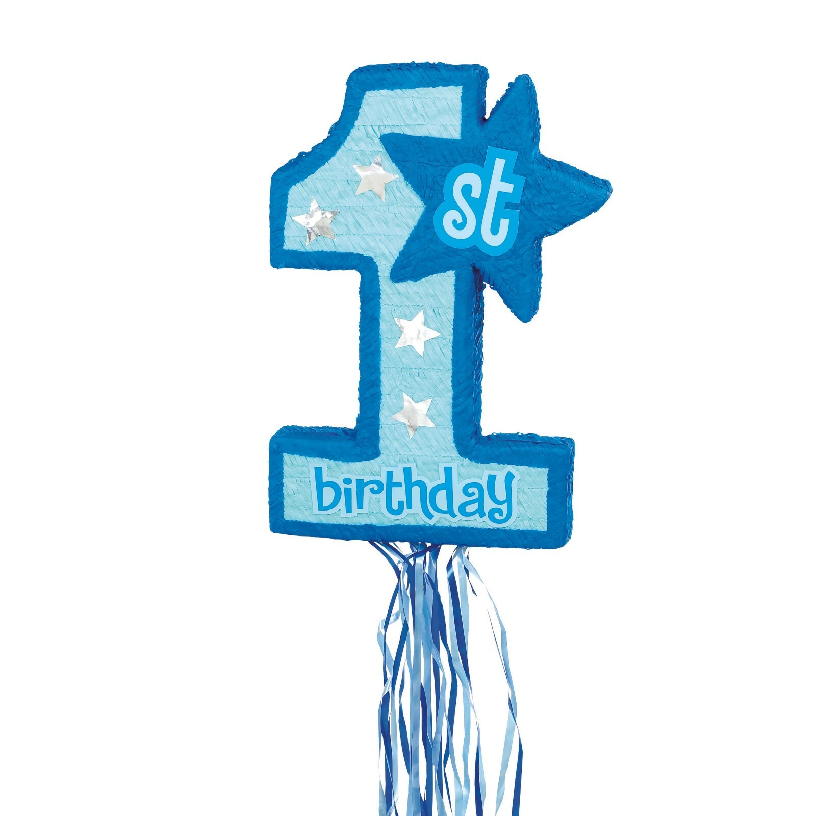 Boys Blue 1st Birthday Pull String Pinata 