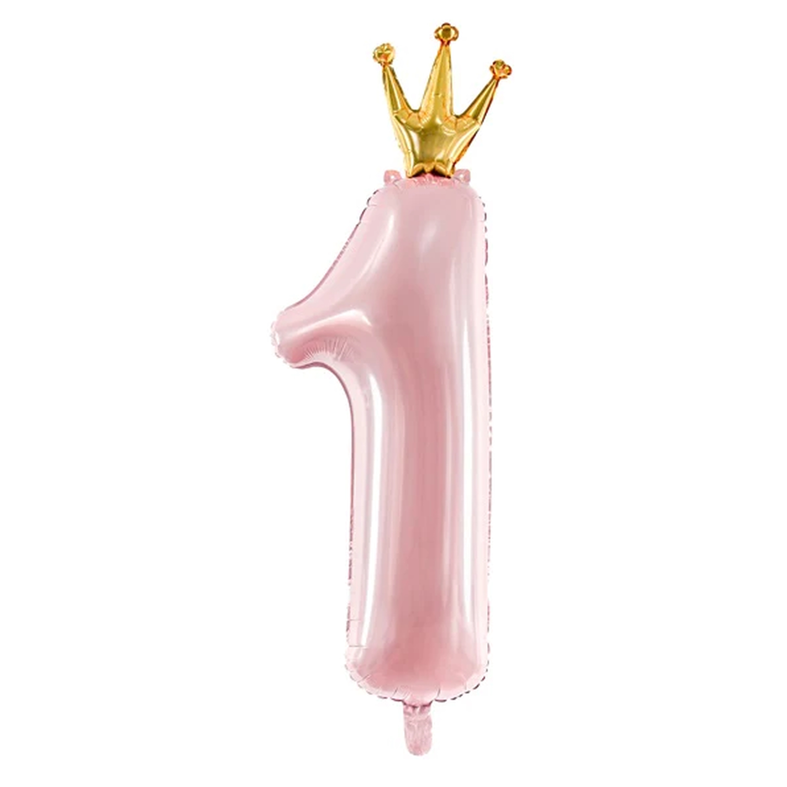 Pastel Pink With Gold Crown Foil Number 1 Balloon 90cm