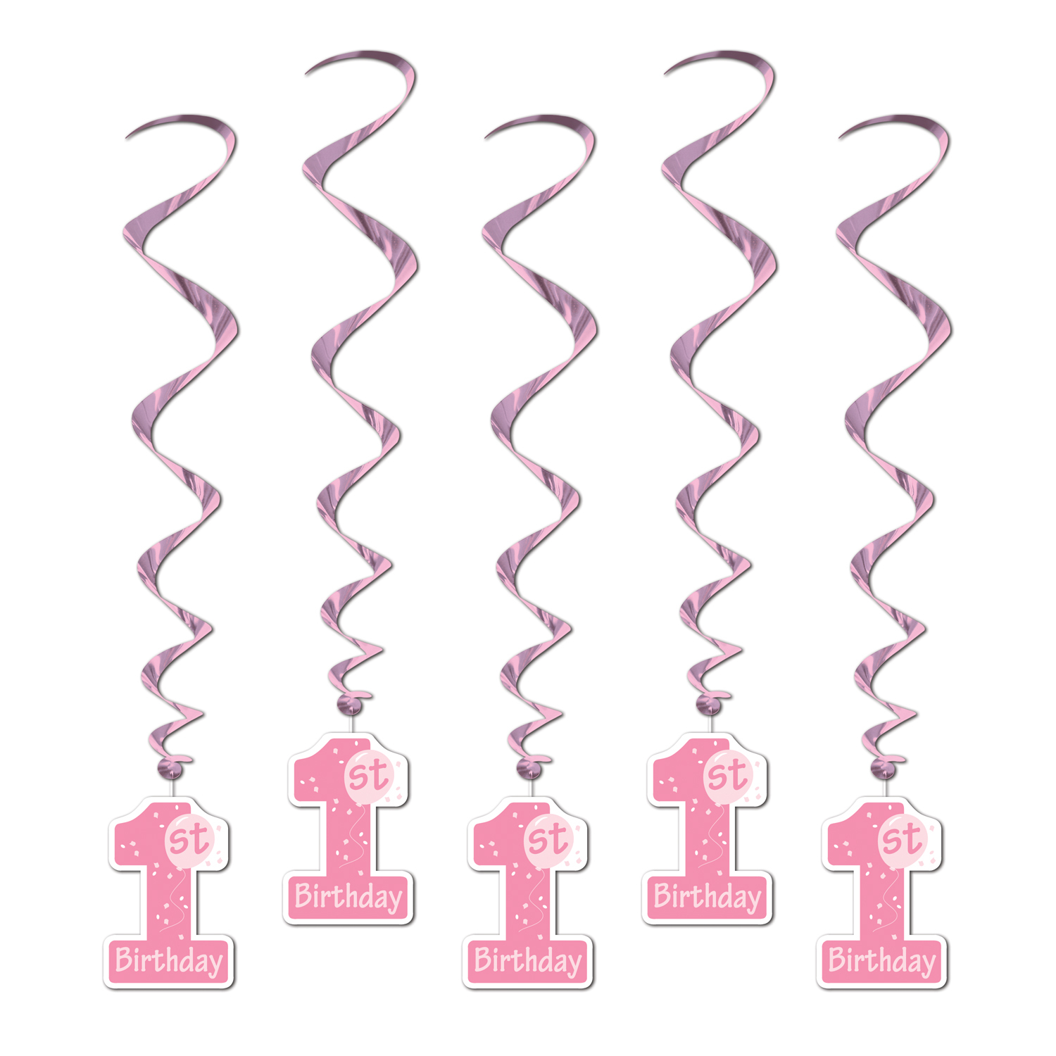 Girls 1st Birthday Whirls (Pack of 5)